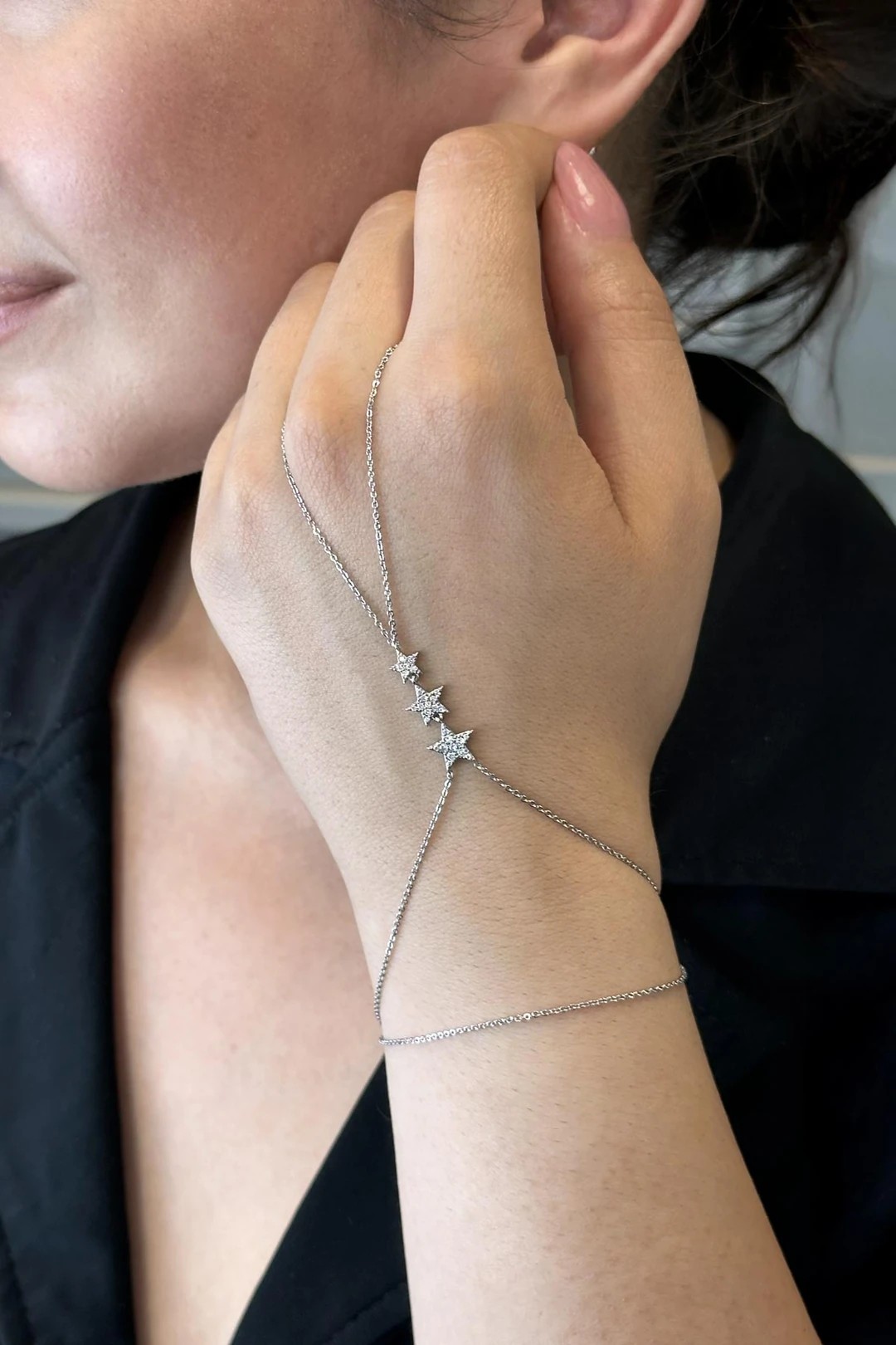 Silver Zirkon Sıra Boy Yıldızlar Tasarım Şahmeran ASH1104