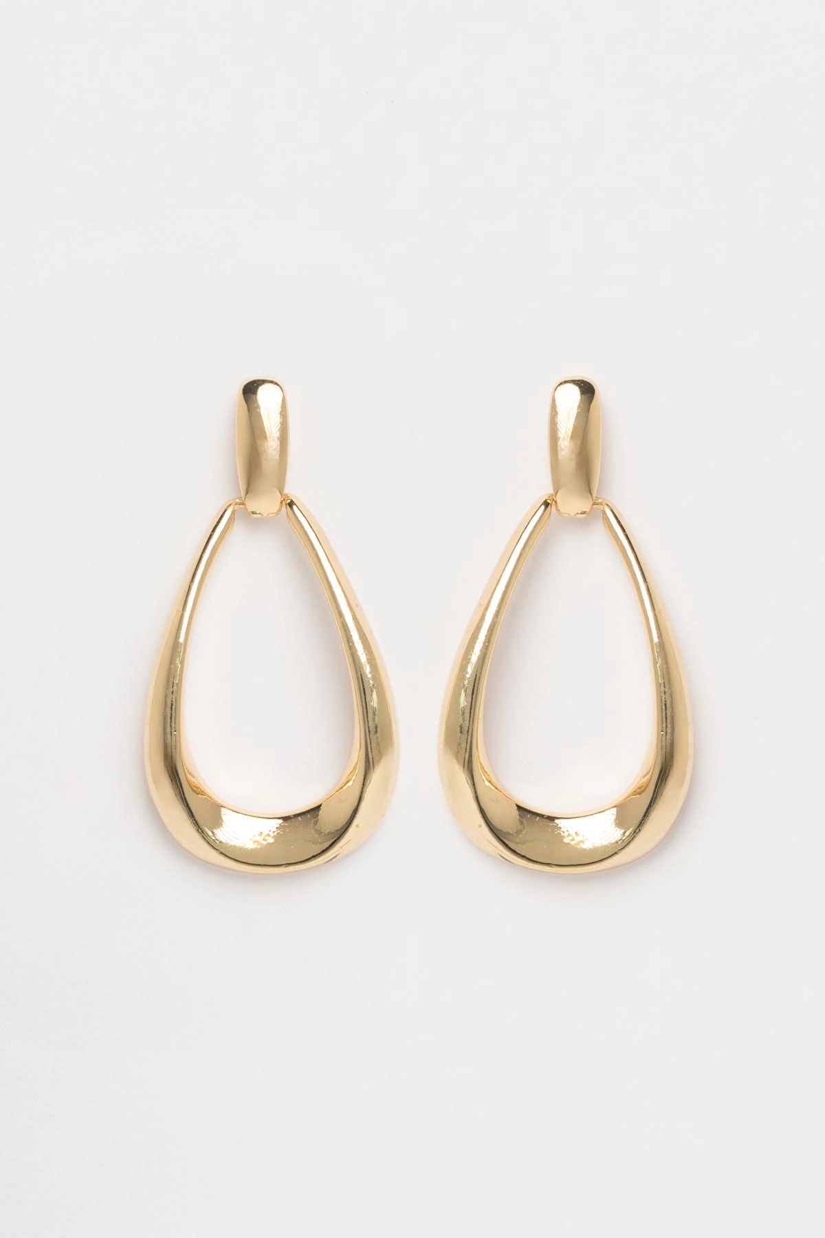 Gold Kavisli Damlacık Tasarım Stefany Küpe AKE9666