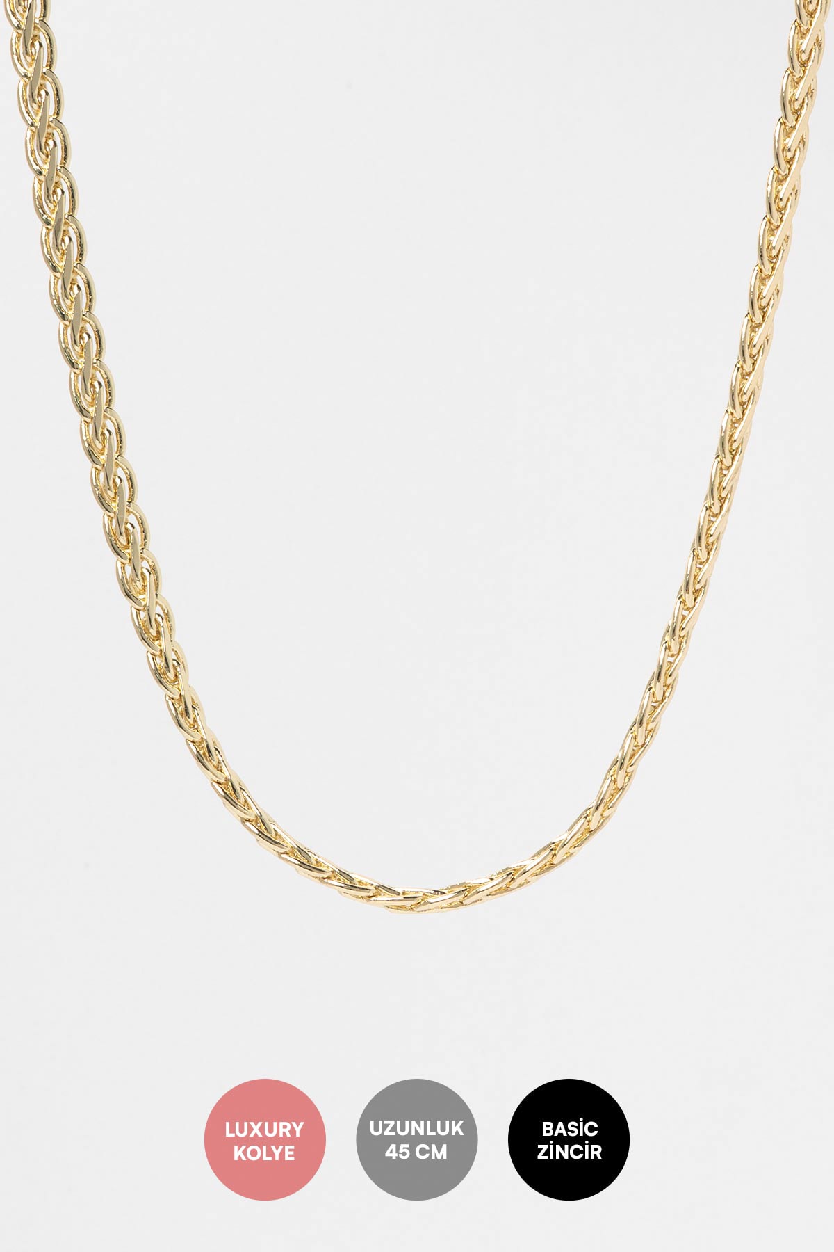 Gold 14K Vintage Örgü Tasarım Luxury Kolye AKL4250