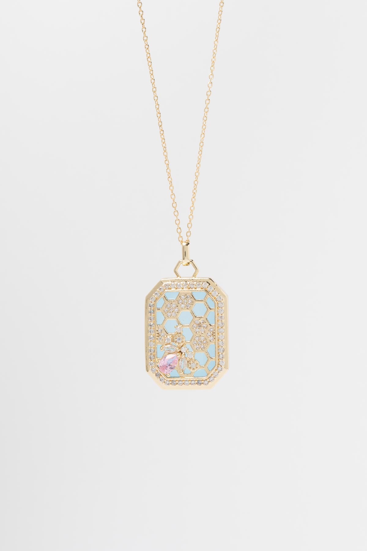 Golden Hive Blue Luxury Kolye AKL4274