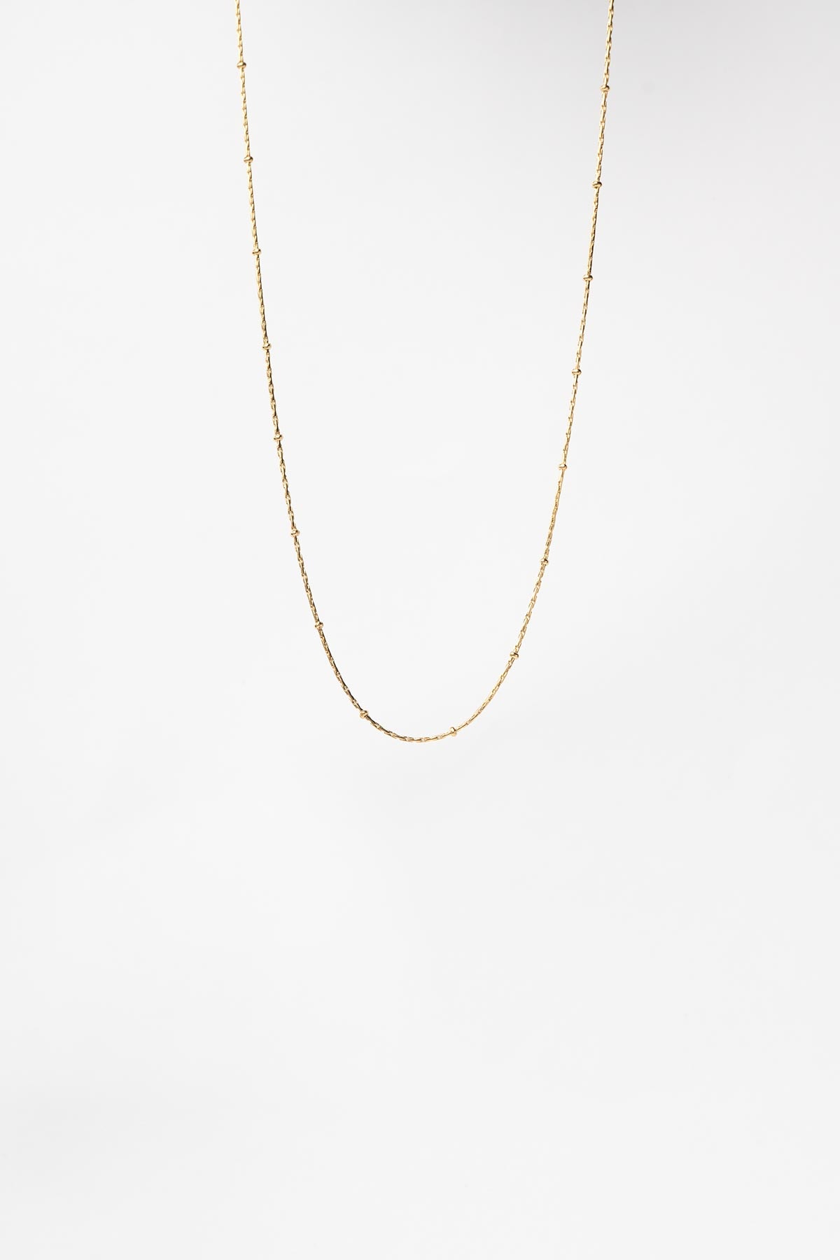 Gold Minimal Zincir Minimal Topçuklar Çelik Kolye 45 cm AKL3941