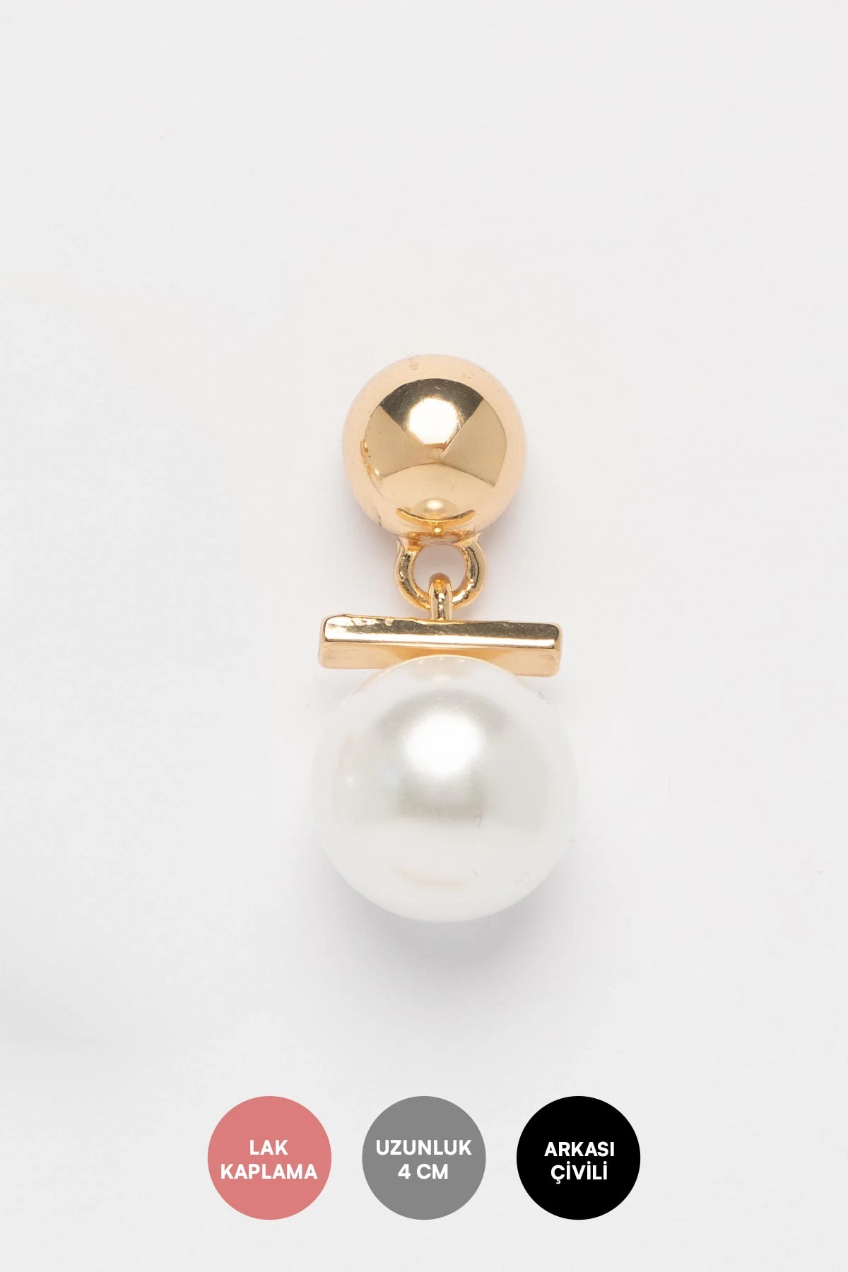 Gold İnci Top Sallantılı Stefany Küpe AKE9575
