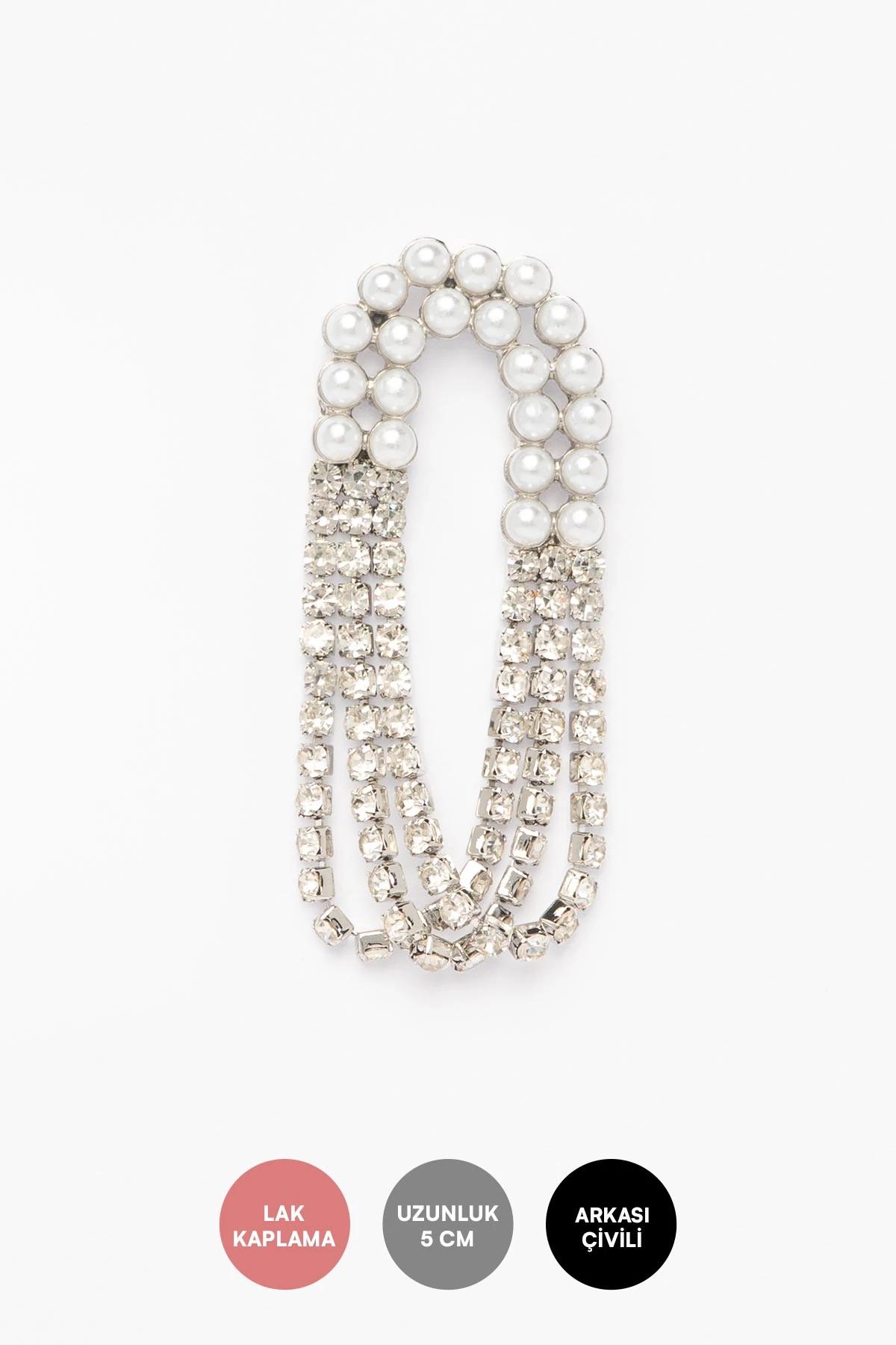 Minimal İnci Ve Suyolu Sıralı Shiny Küpe AKE9512