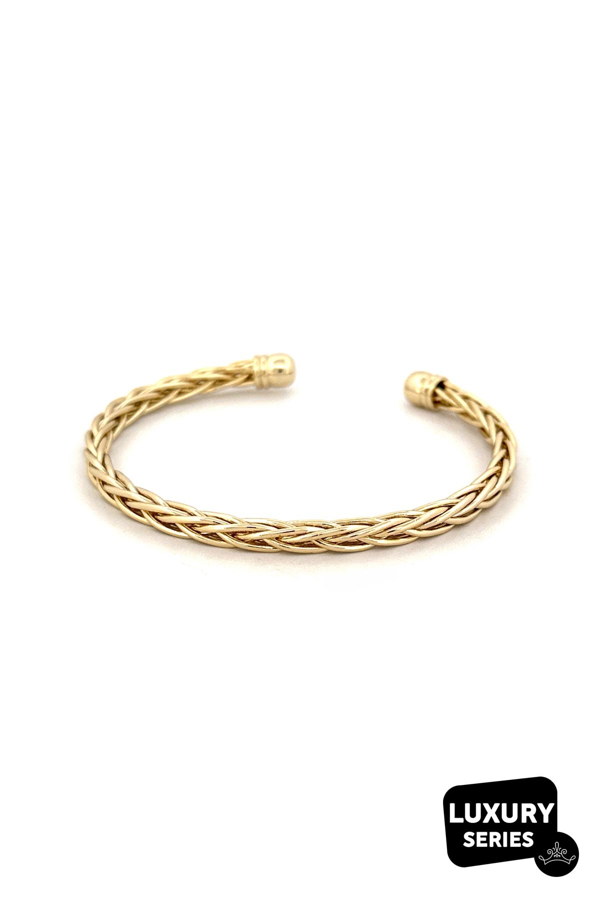 Gold Topçuk Uçlu Sarmal Tasarım Luxury Kelepçe ABL7095