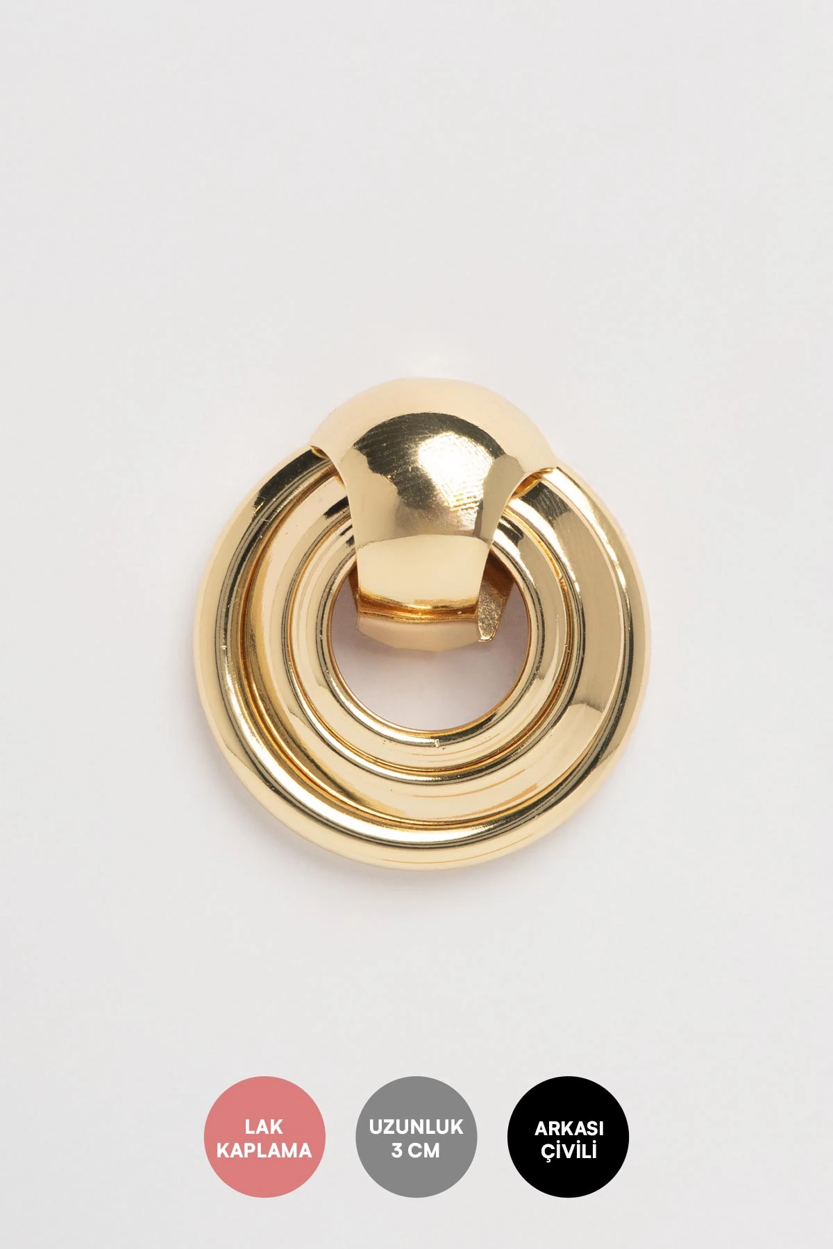 Gold Huni Tasarım Çember Stefany Küpe AKE9661