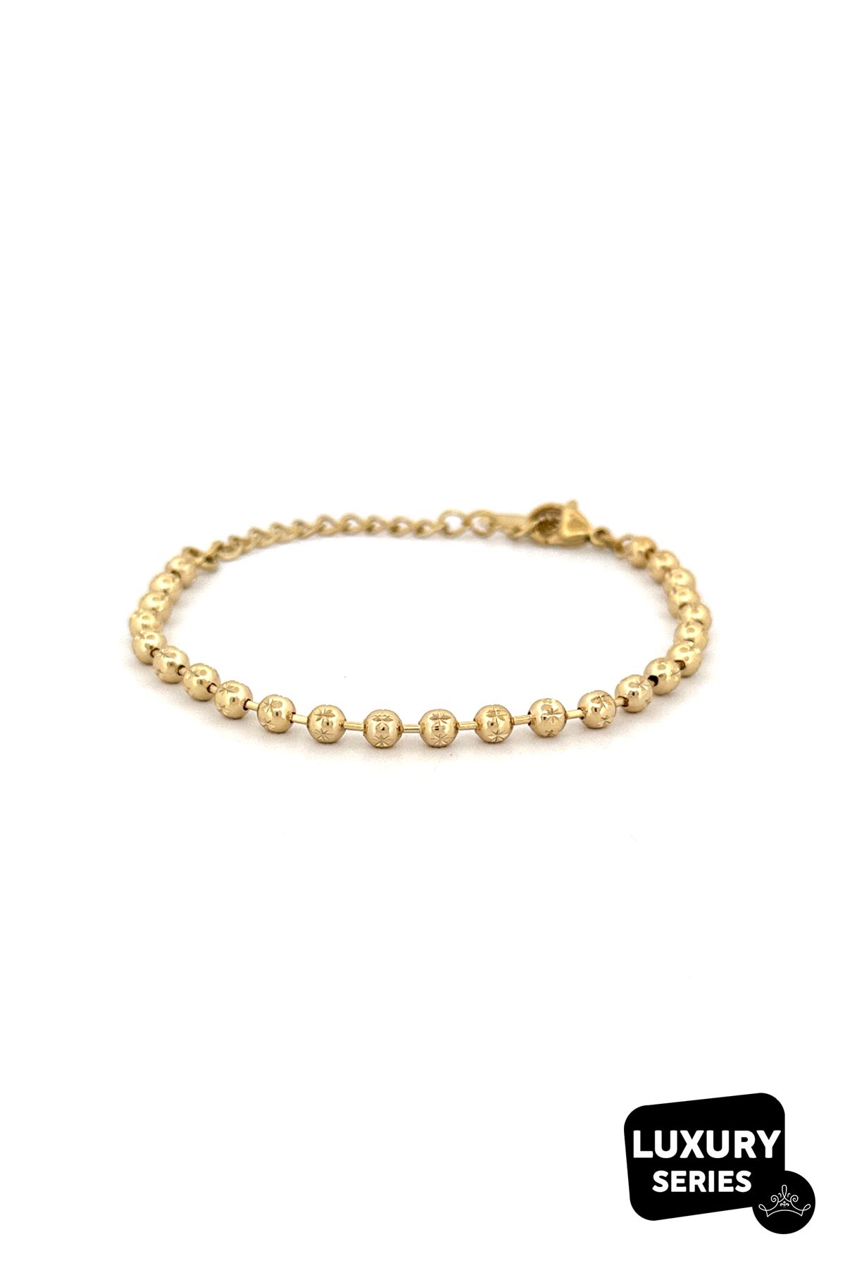 Yıldız Desenli Gold Sıra Topçuklar Luxury Bileklik ABL7017