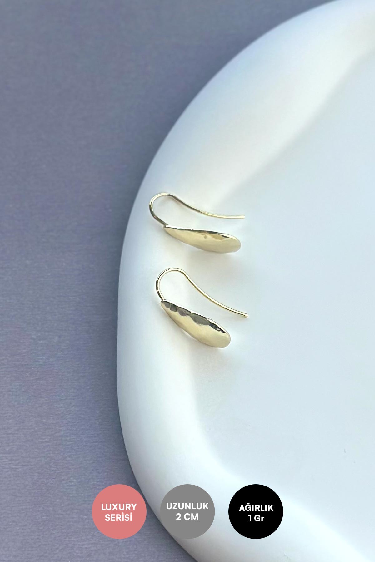 Casual Gold Damla Tasarım Luxury Küpe AKE8952