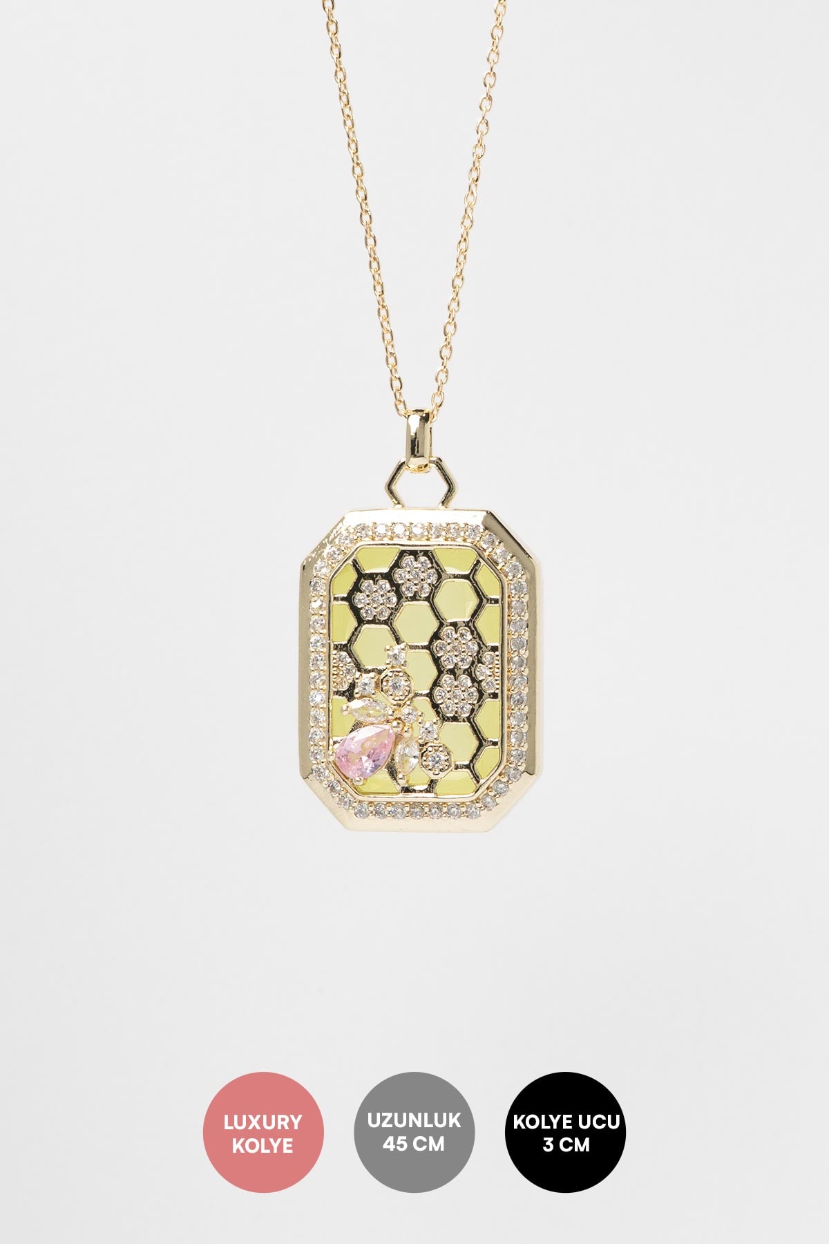 Golden Hive Yellow Luxury Kolye AKL4275