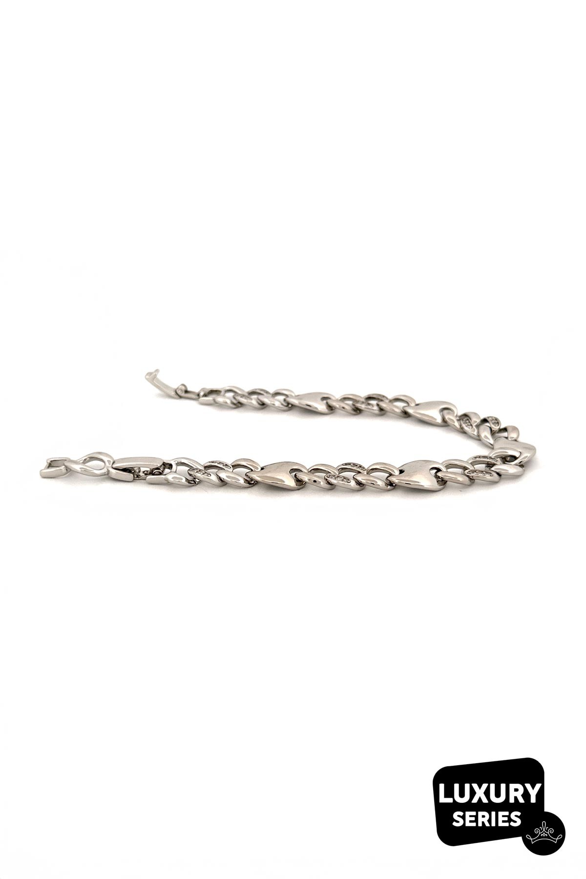 Silver Zirkon Detay Dolgulu Ether Tasarım Luxury Bileklik ABL7039