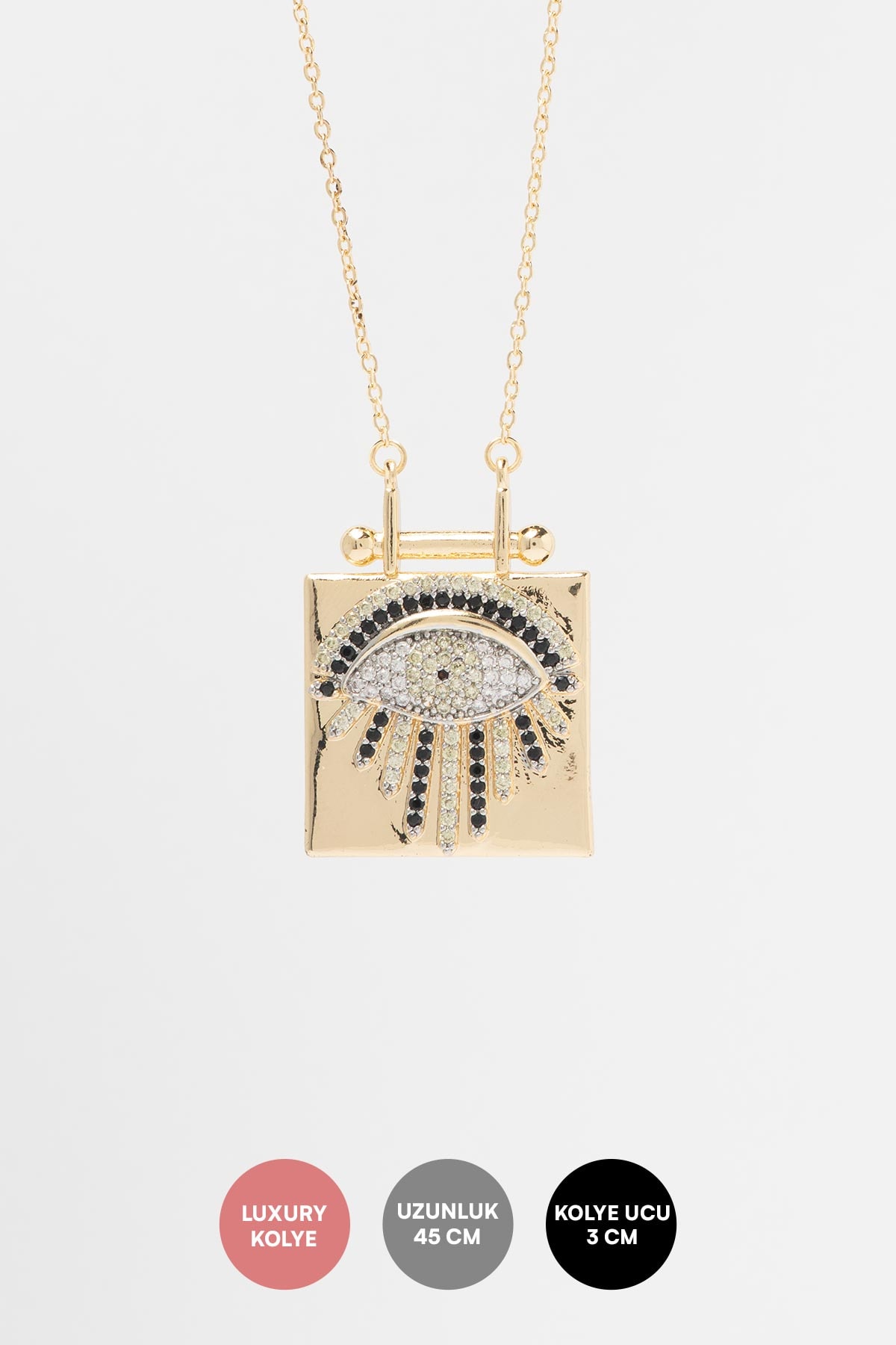 Gold Eye Of Fortune Luxury Kolye AKL4285