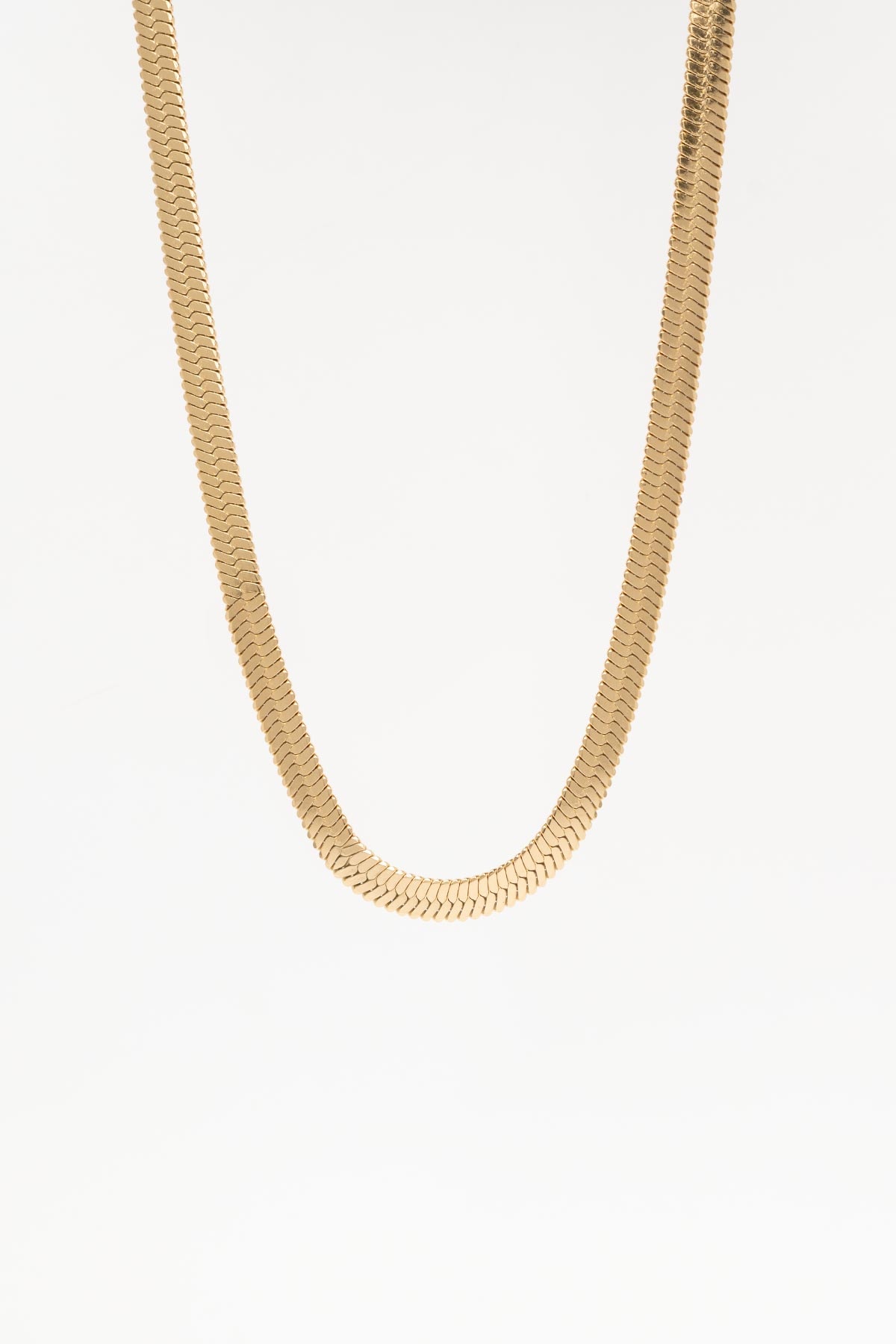 Gold Kalın İtalyan Zincir 45cm Çelik Kolye AKL4361