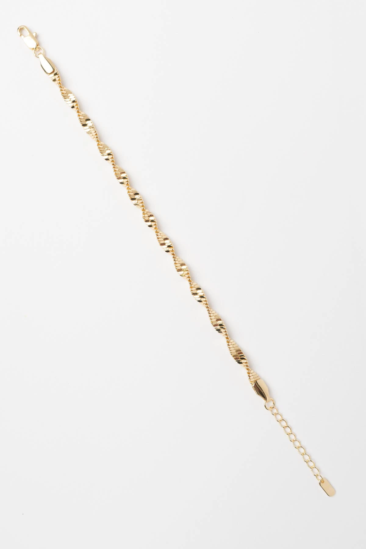 Gold 14K Parıltılı Kalın Burgu Zincir Luxury Bileklik ABL7505