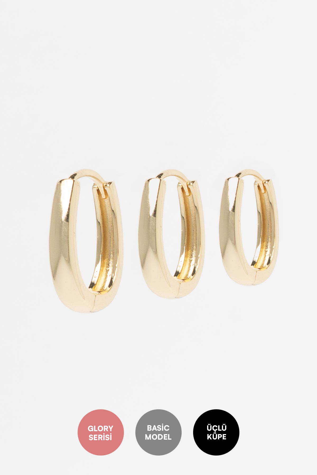 Gold Casual Halka Çoklu Glory Küpe AKE9359