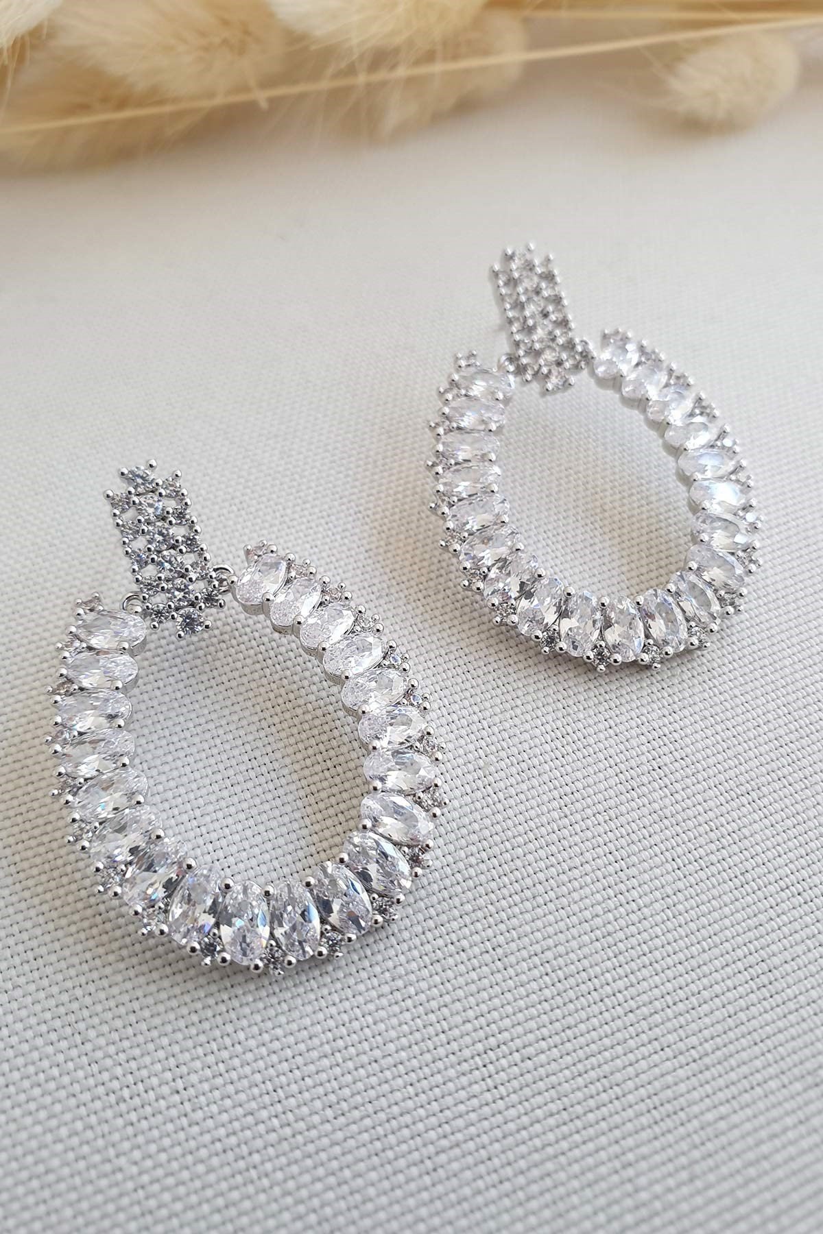 Crystal Foam Hoops Luxury Küpe Ake3474