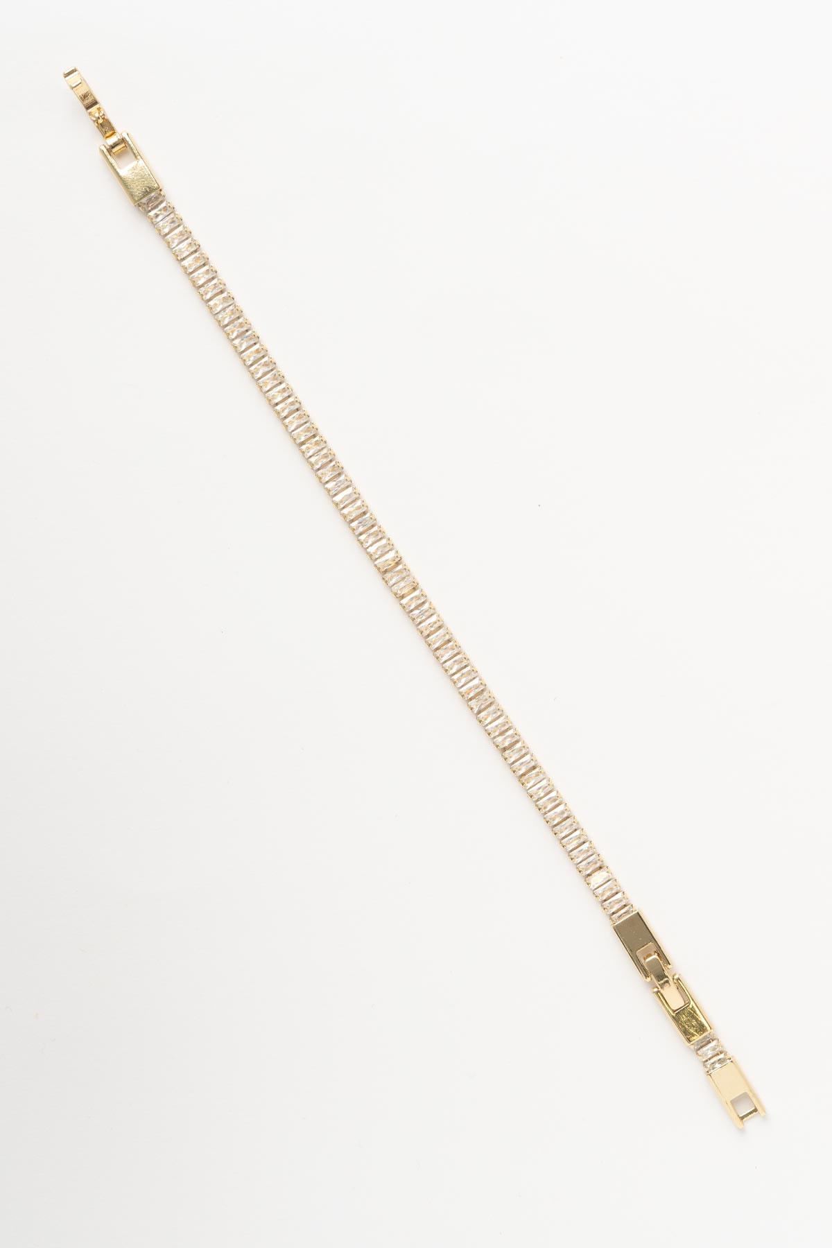 Gold 14K Baget Taşlı Suyolu Luxury Bileklik ABL7529