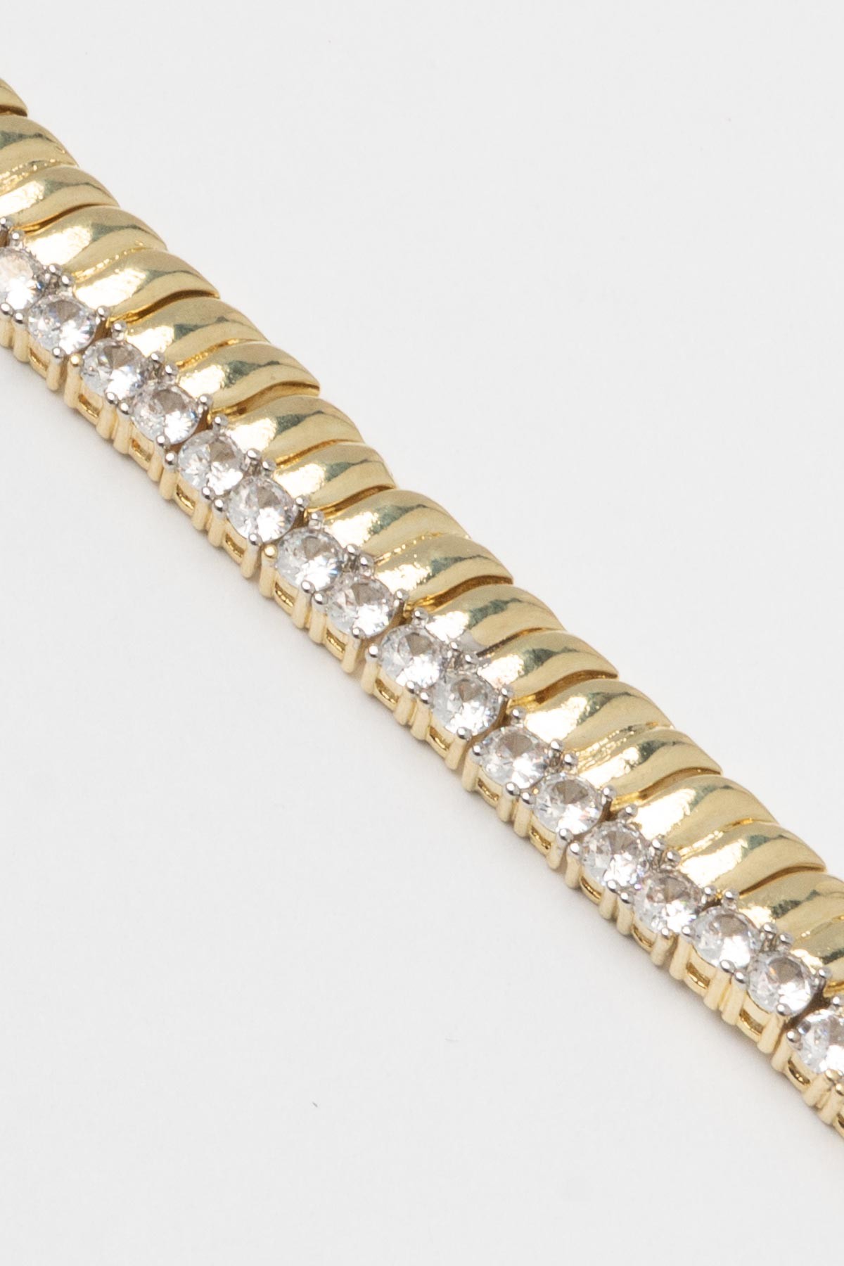 Gold 14K Tektaş Sıralı Kalın Luxury Bileklik ABL7349
