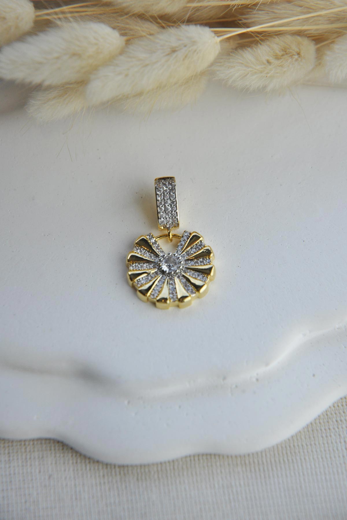 Tektaş Detay Zirkon Flower Ajda Charm ABL6539