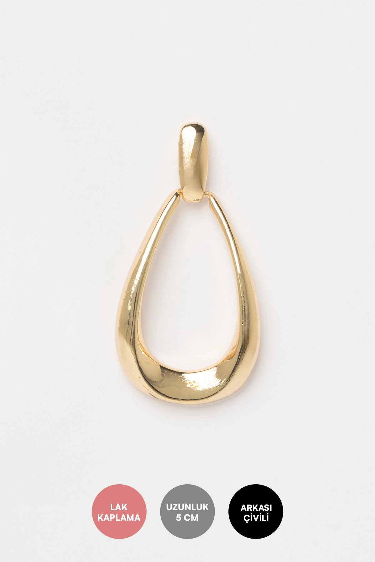 Gold Kavisli Damlacık Tasarım Stefany Küpe AKE9666