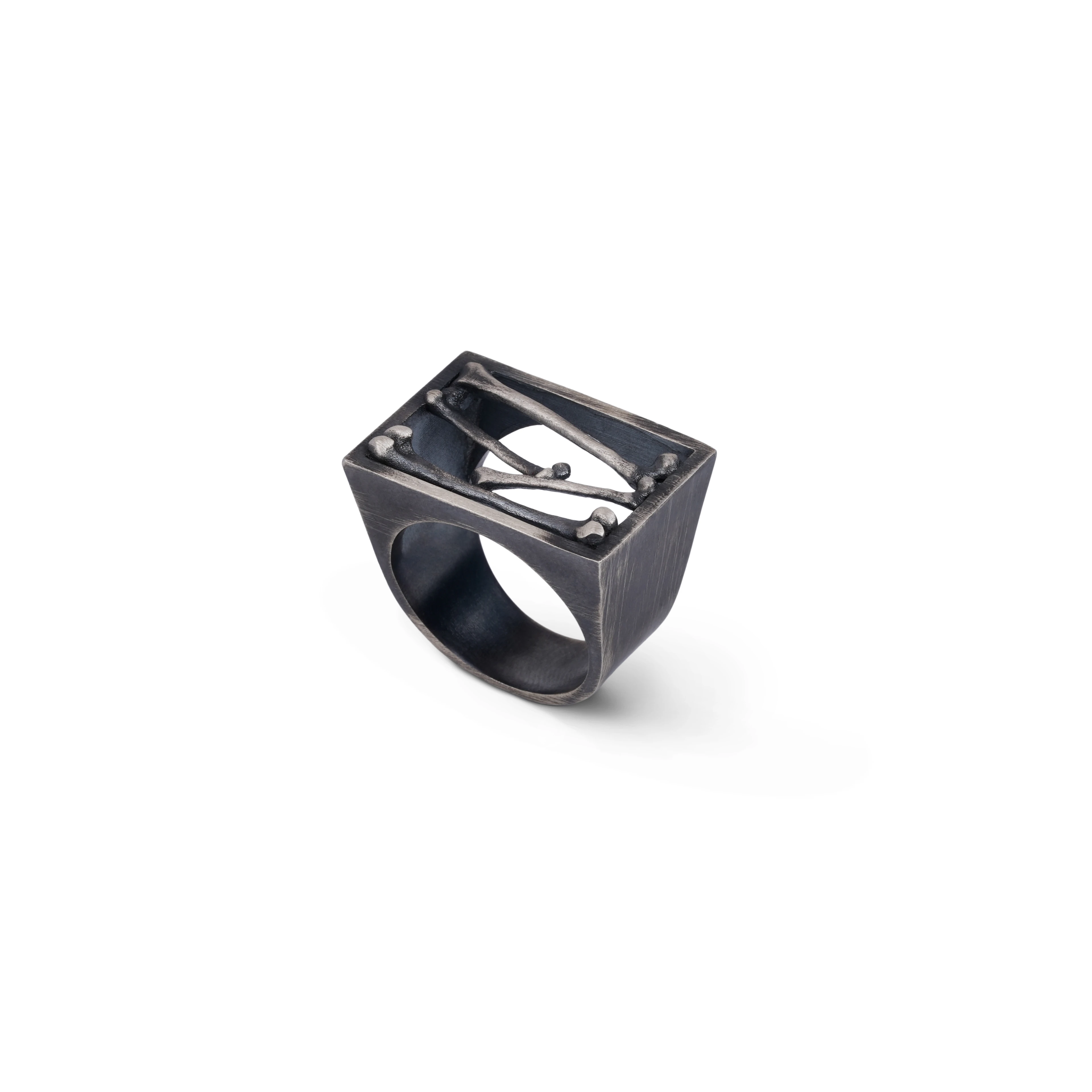 Cage - Eskitme Gümüş Erkek Yüzük