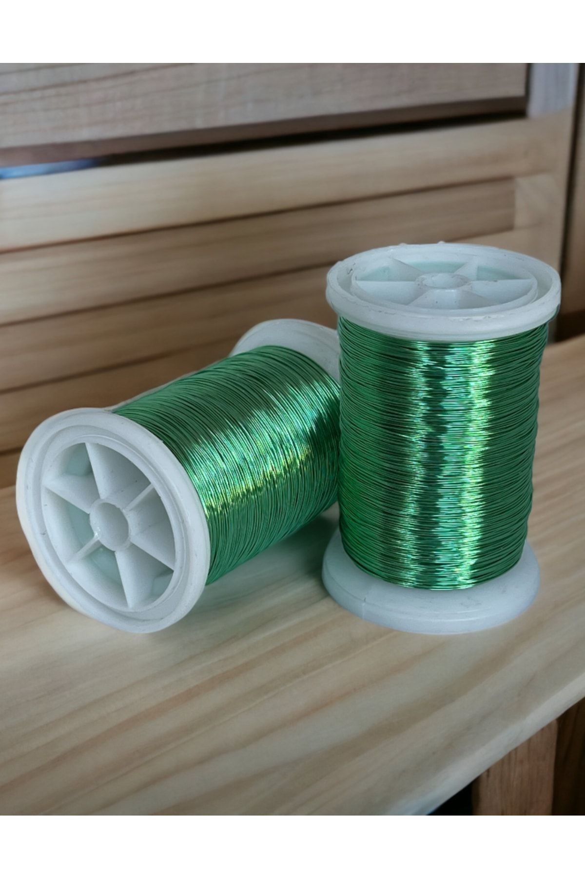 0.30mm NO-8 Bakır Üstü Gümüş Kaplı Buz Yeşili Renkli Filografi Teli