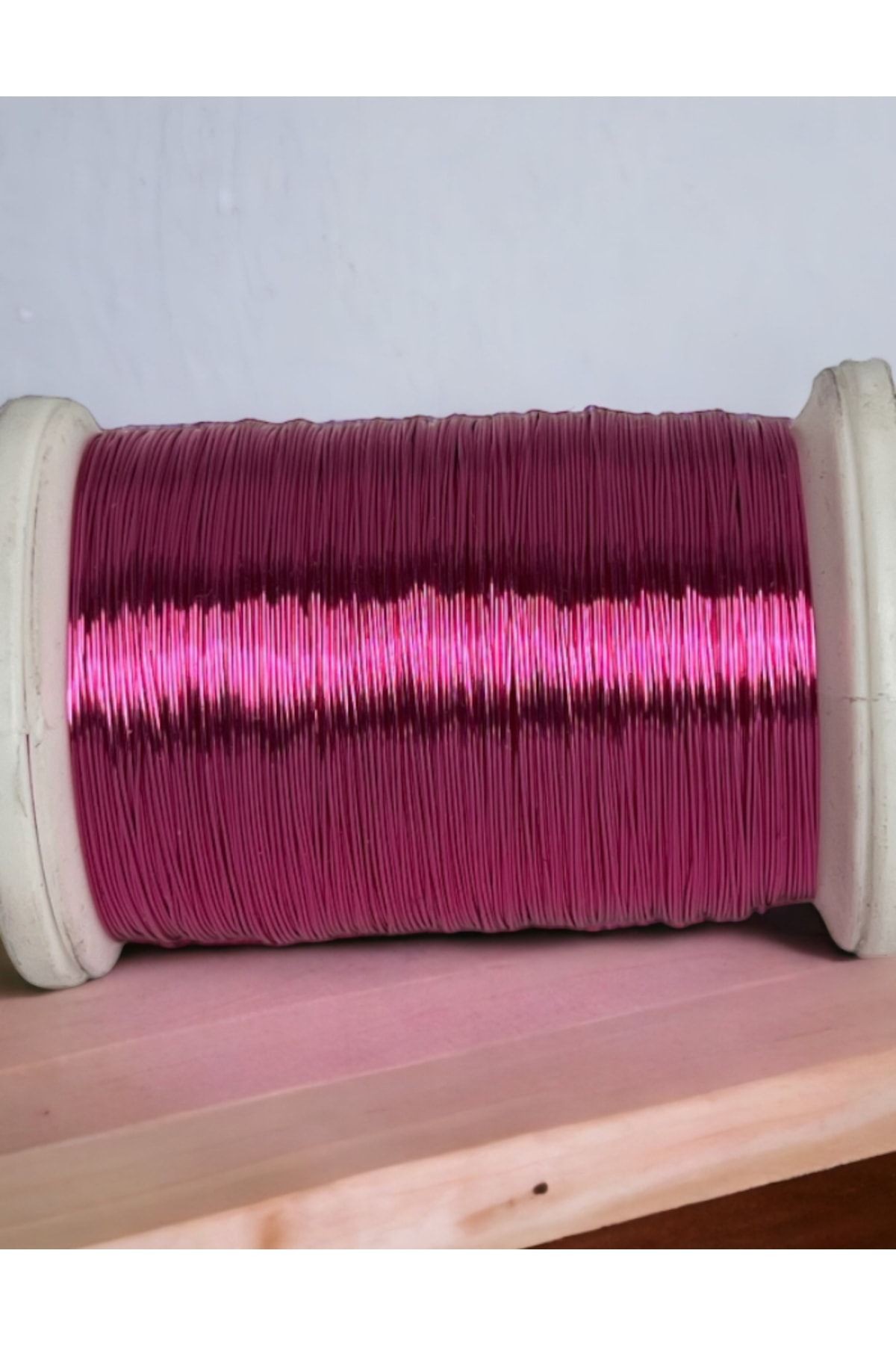 0.30mm NO-9 Bakır Üstü Gümüş Kaplı Koyu Pembe Renkli Filografi Teli