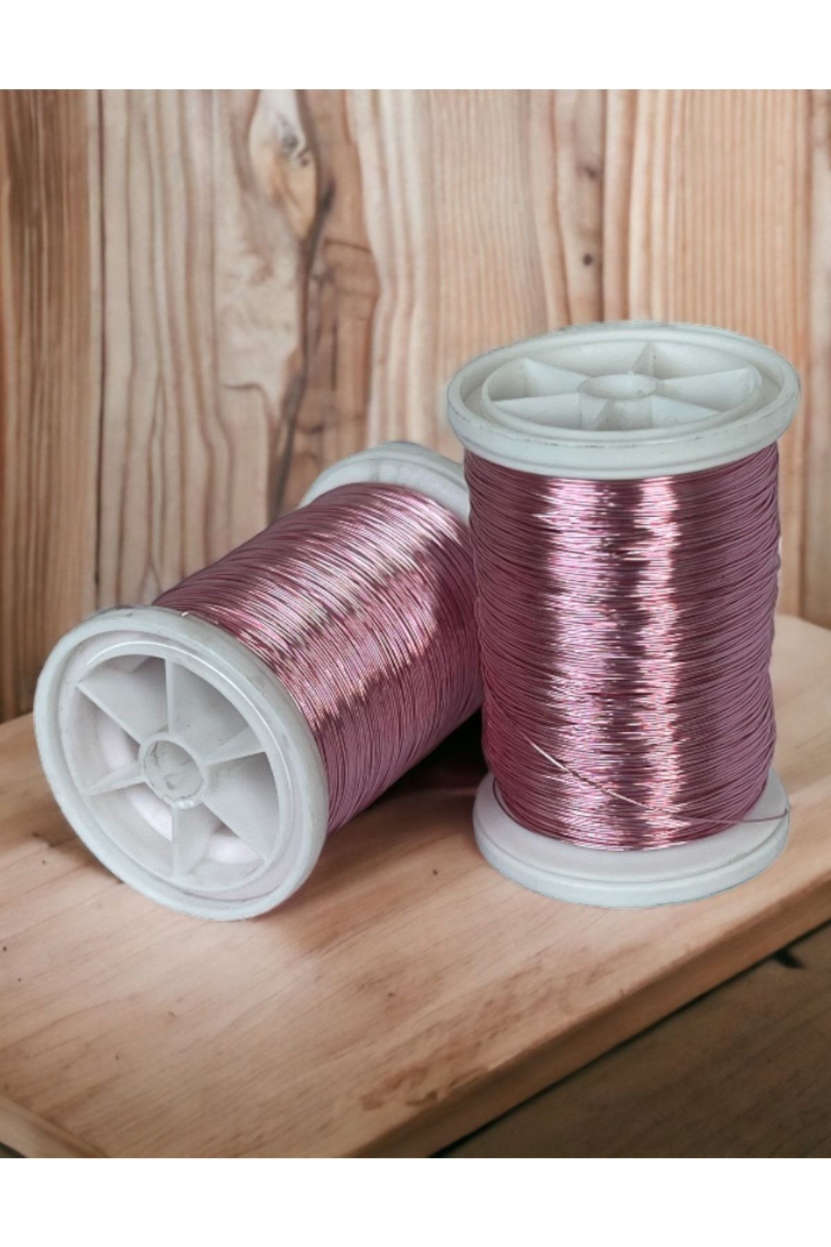 0.30 mm NO-45 Bakır Üstü Gümüş Kaplı Pudra Pembe Renkli Filografi Teli