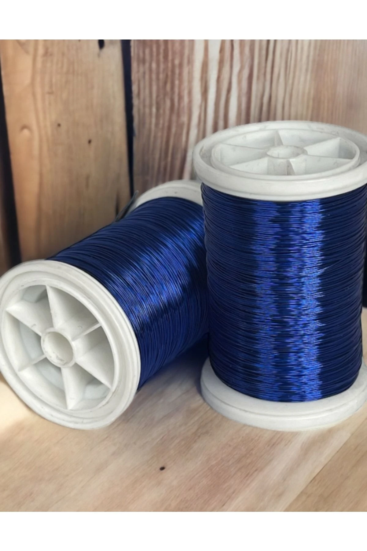 0.30mm NO-30 Bakır Üstü Gümüş Kaplı Nazar Boncuk Lacivert Renkli Filografi Teli