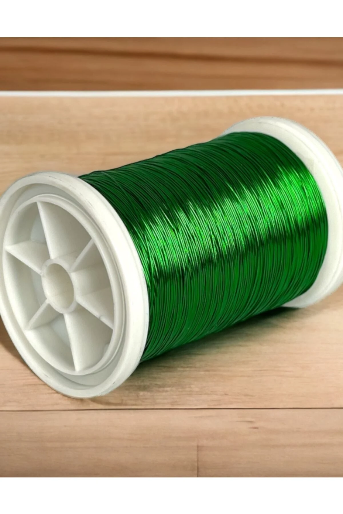 0.30mm NO-19 Bakır Üstü Gümüş Kaplı Parlak Yeşil Renkli Filografi Teli