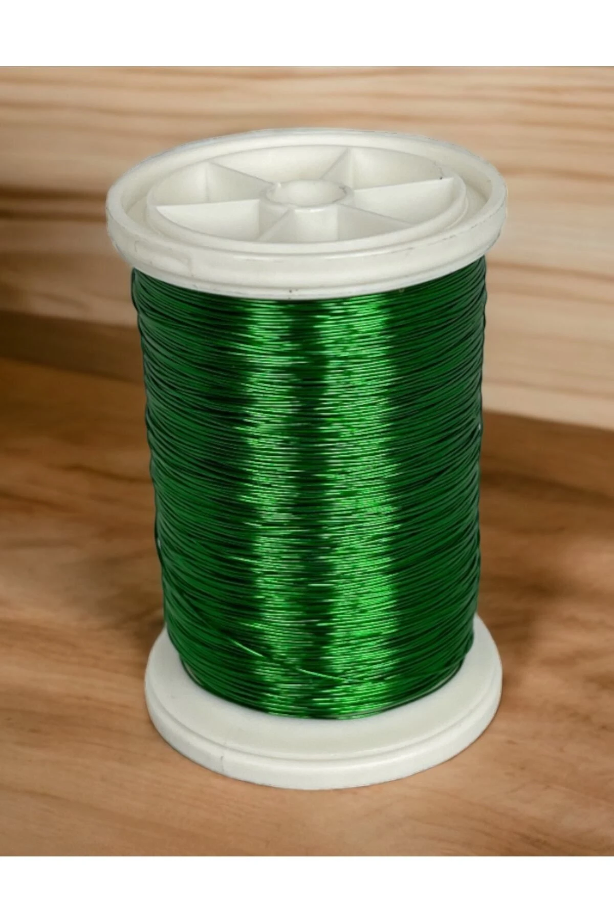 0.30mm NO-19 Bakır Üstü Gümüş Kaplı Parlak Yeşil Renkli Filografi Teli