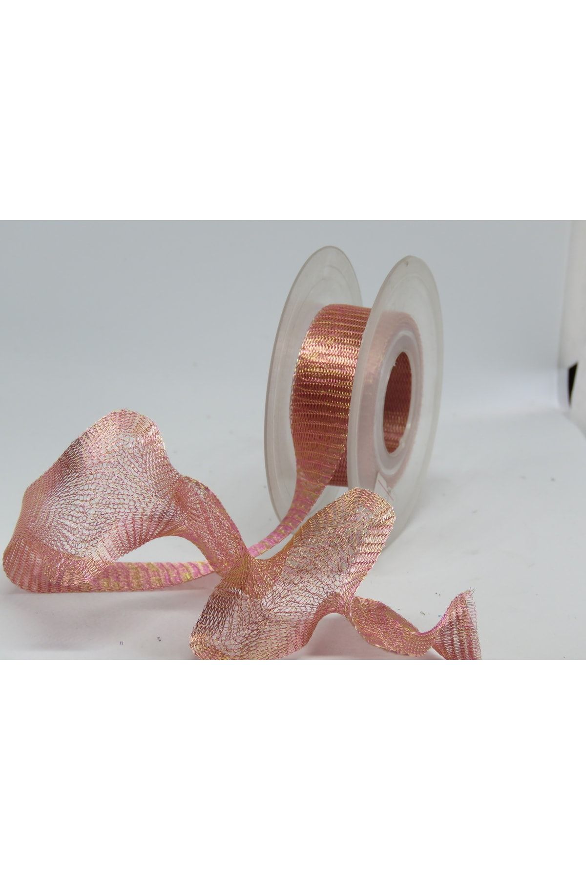 Çift Renk Pembe Sarı Titanyum Örgü Bakır Tel Nakış Ve Kolye Ipi