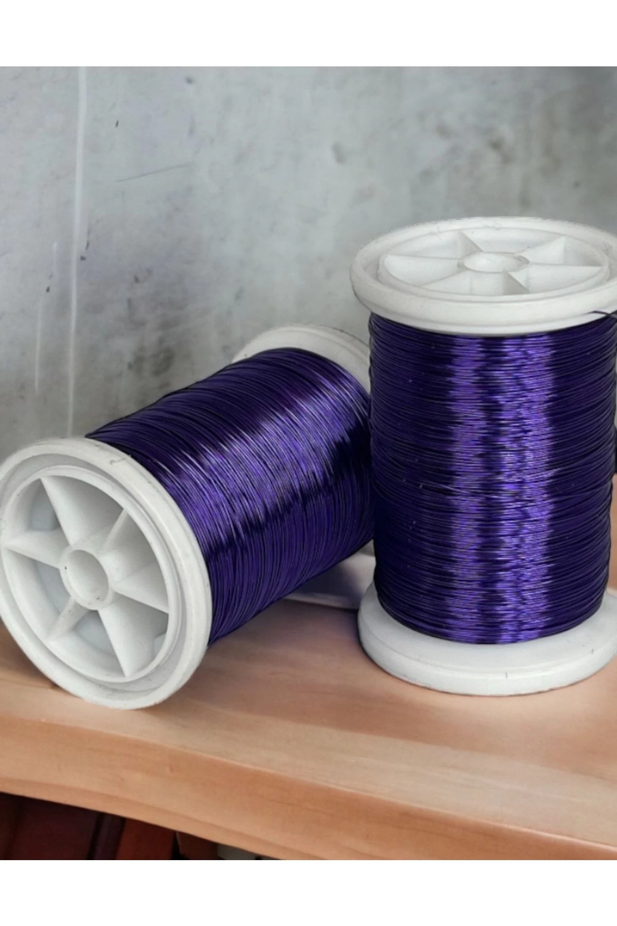 0.30mm NO-38 Bakır Üstü Gümüş Kaplı Parlak Mor Renkli Filografi Teli