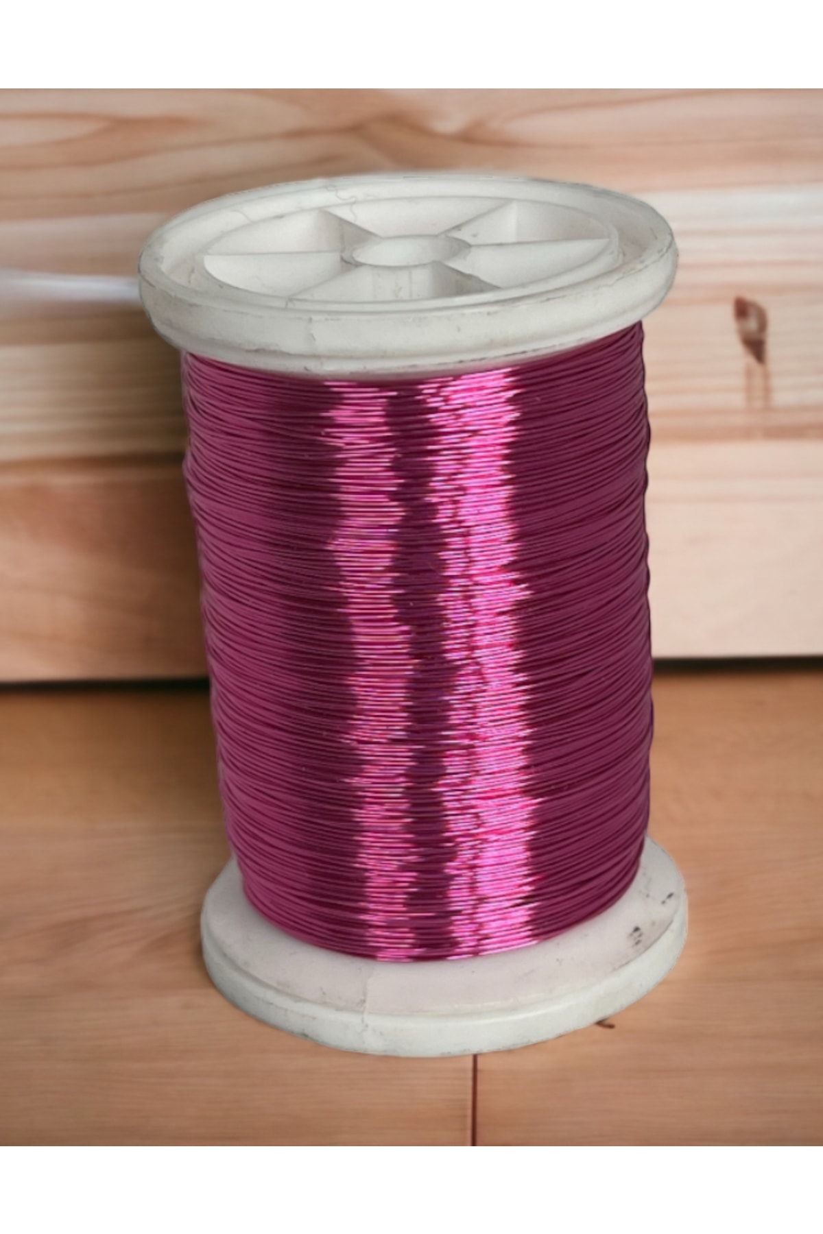 0.30mm NO-9 Bakır Üstü Gümüş Kaplı Koyu Pembe Renkli Filografi Teli