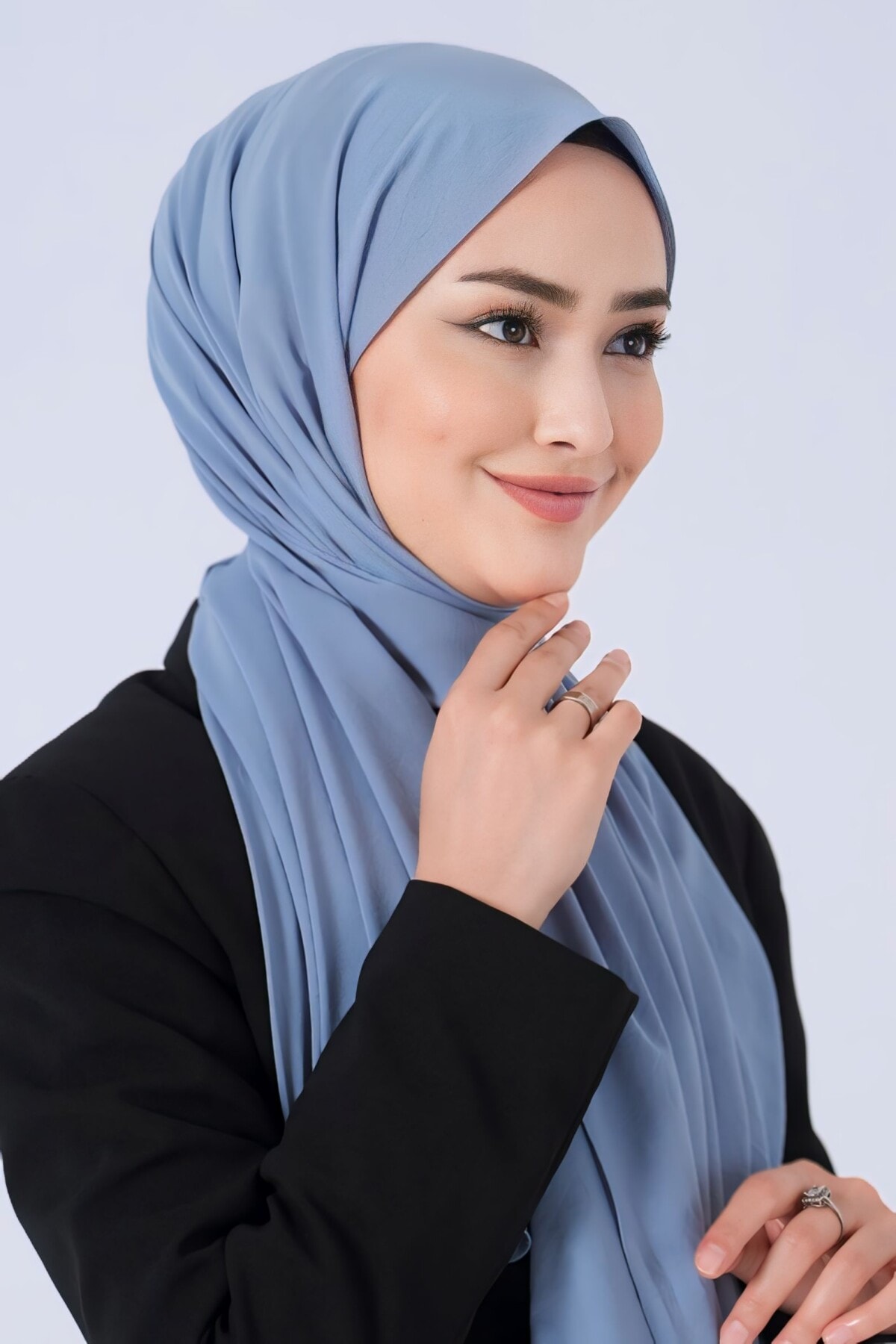 ASYA LİKRALI ŞAL - KOT MAVİ