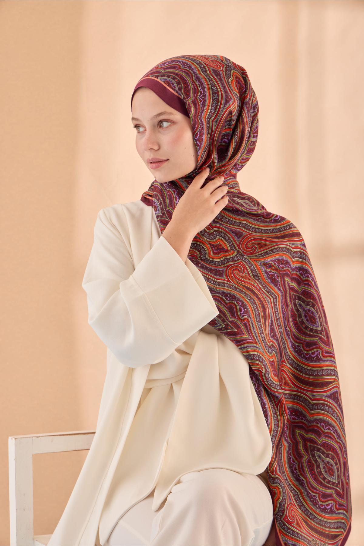 ORGANİK ETNİK DESEN ŞAL - VİŞNE ÇÜRÜĞÜ