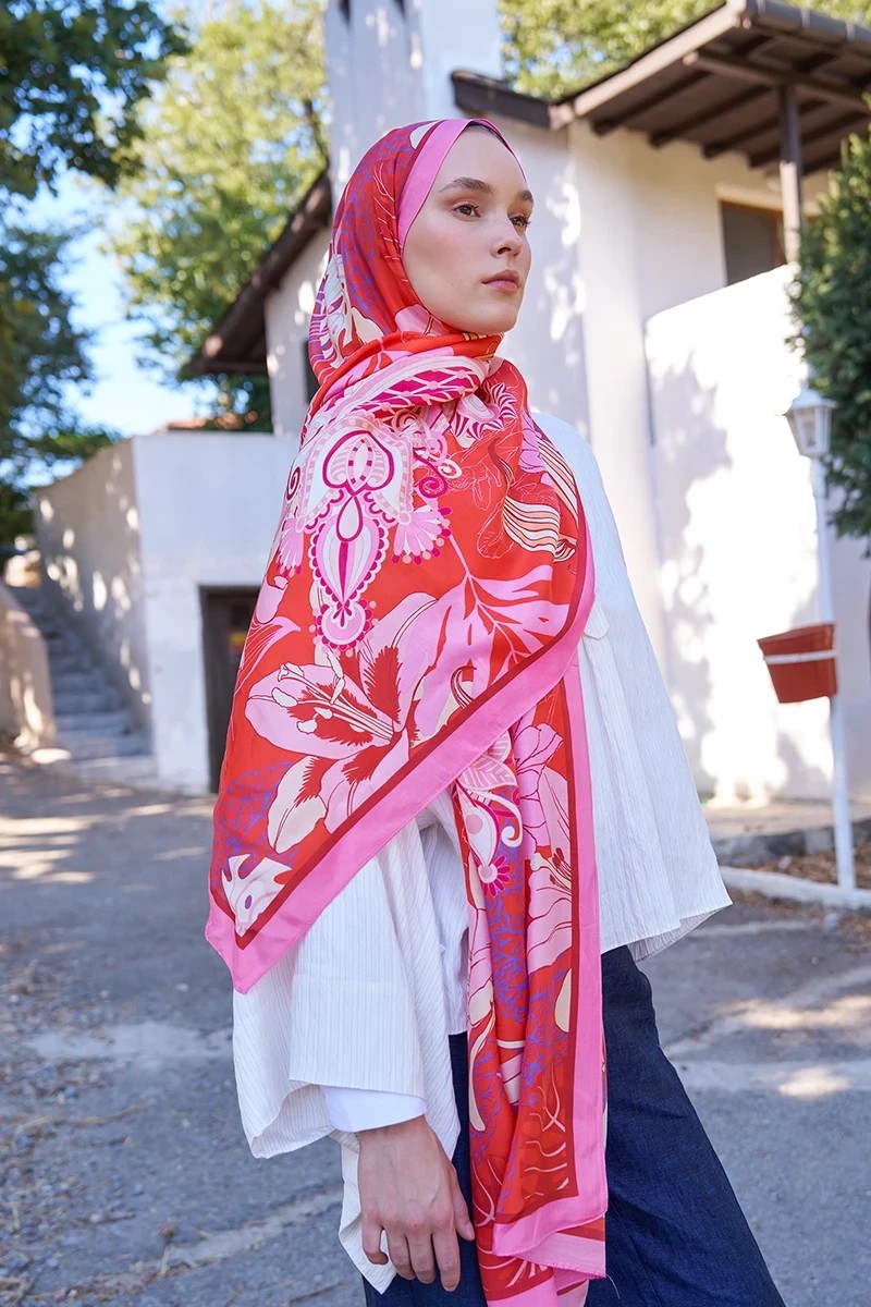 INSPİRED FİERRA DESEN ŞAL - PEMBE