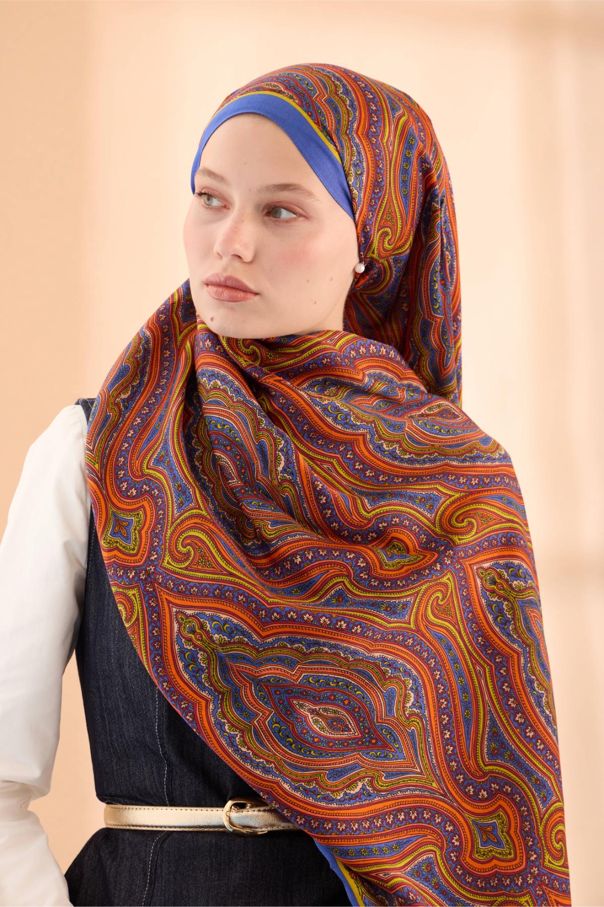 ORGANİK ETNİK DESEN ŞAL - SARI