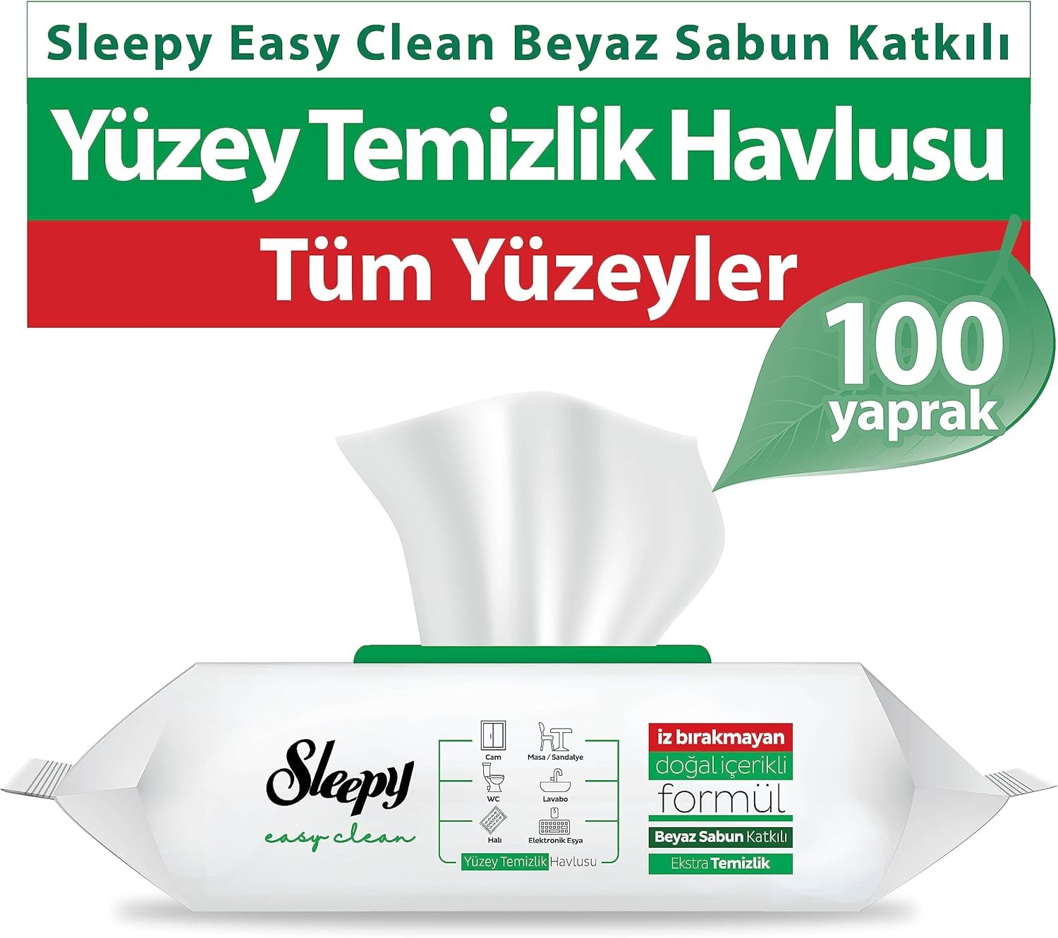 Sleepy Easy Clean Yüzey Temizlik Havlusu & Mendili 100 Yaprak