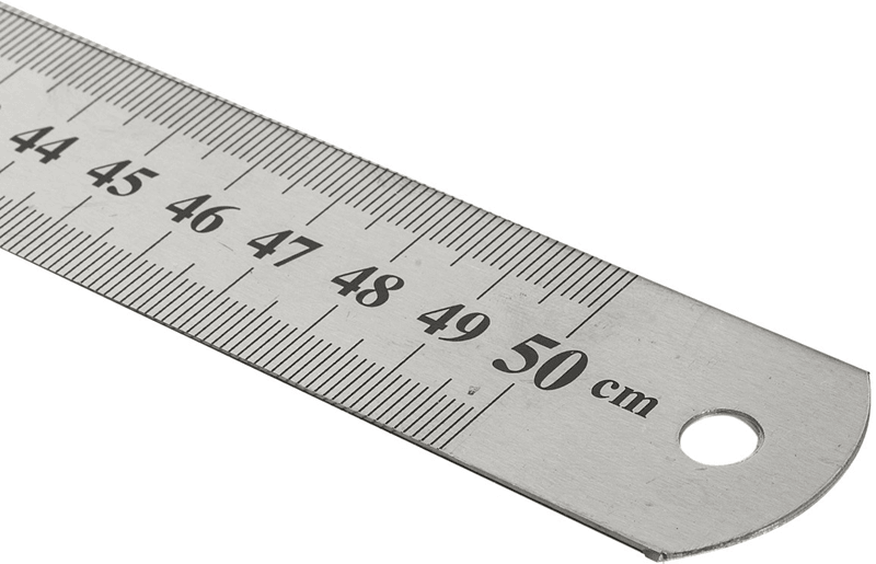 KRAF Çelik Cetvel 50 Cm Inch Ölçülü 550g