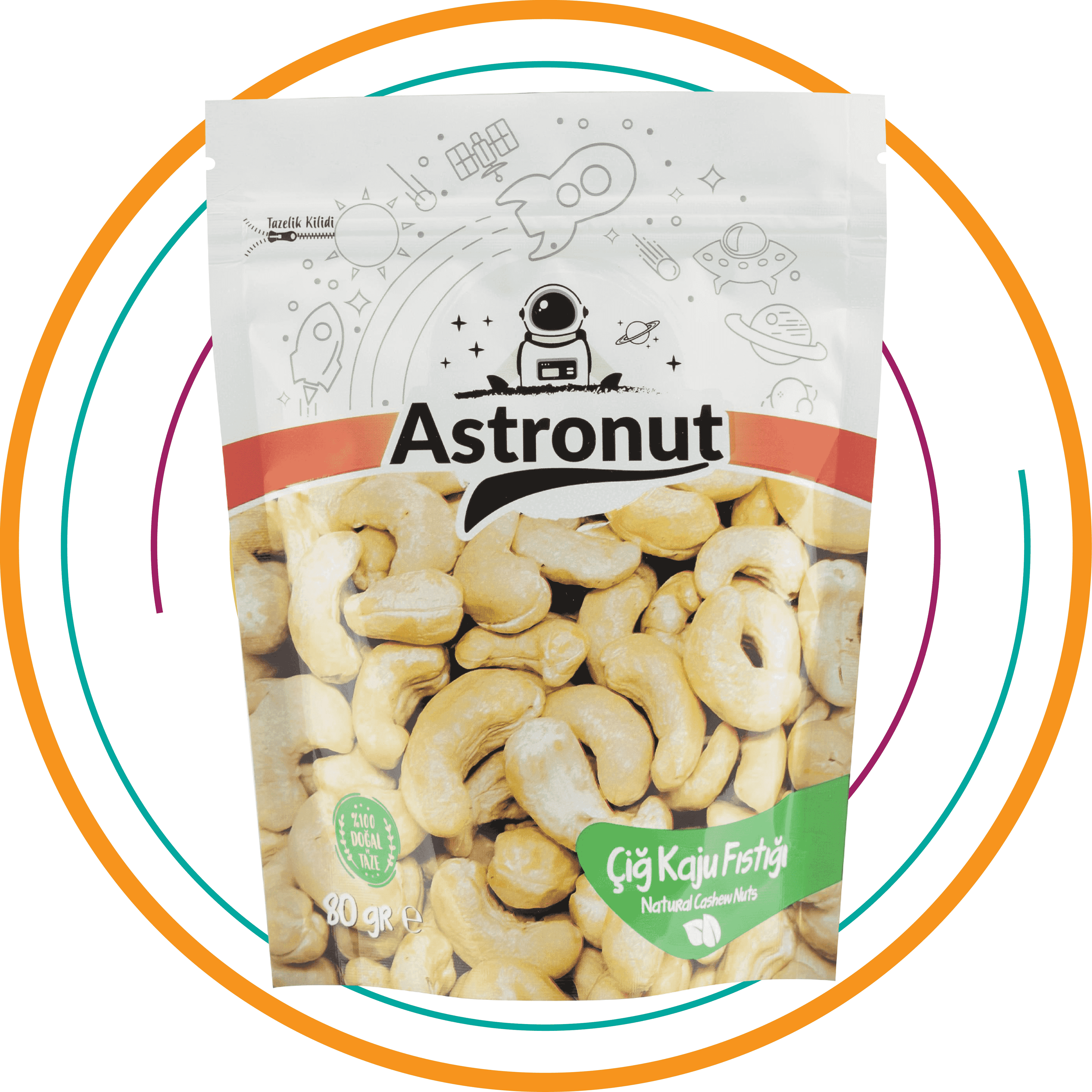 Astronut Kaju Fıstık Çiğ 80g (5 Adet)