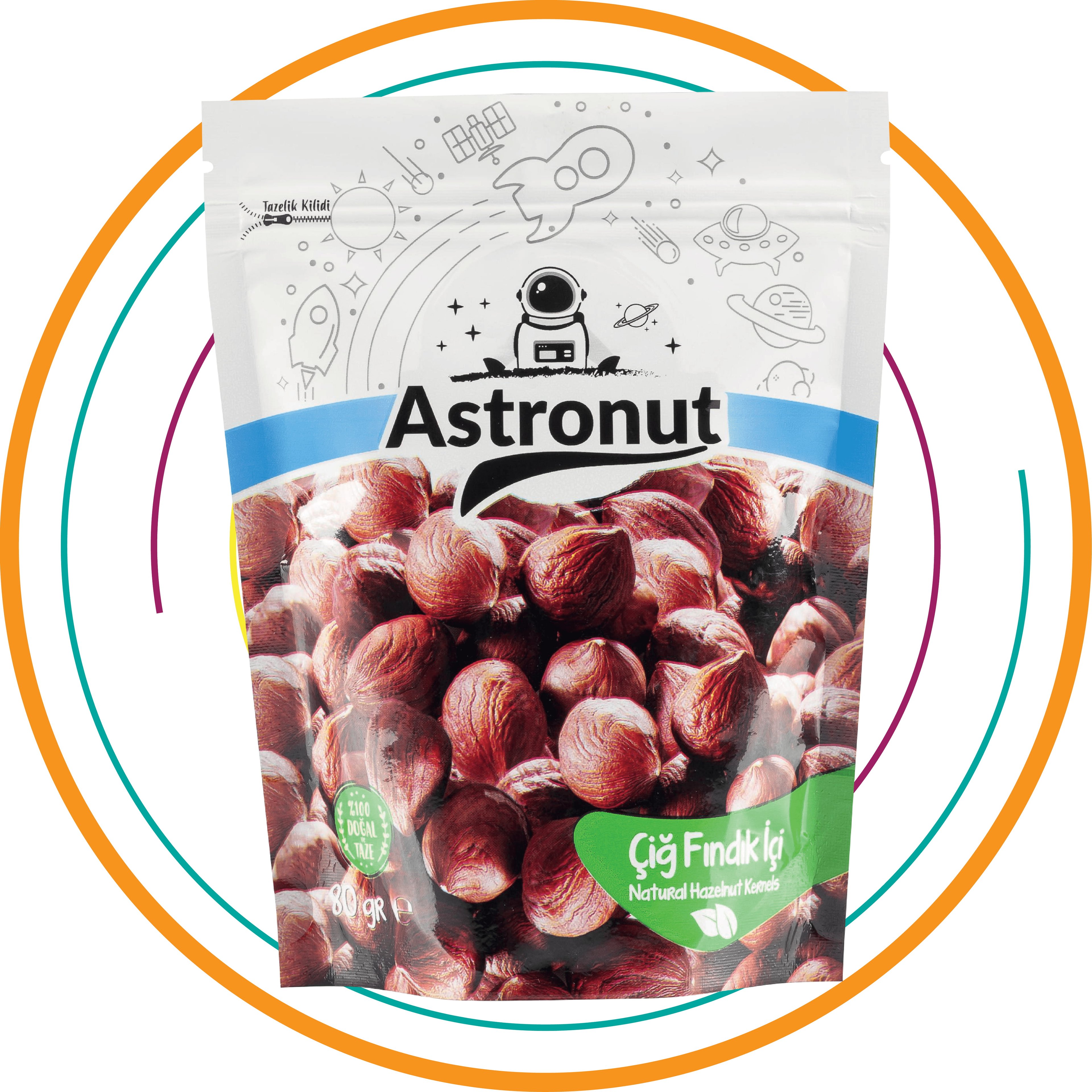 Astronut Fındık Çiğ 80g (5 Adet)