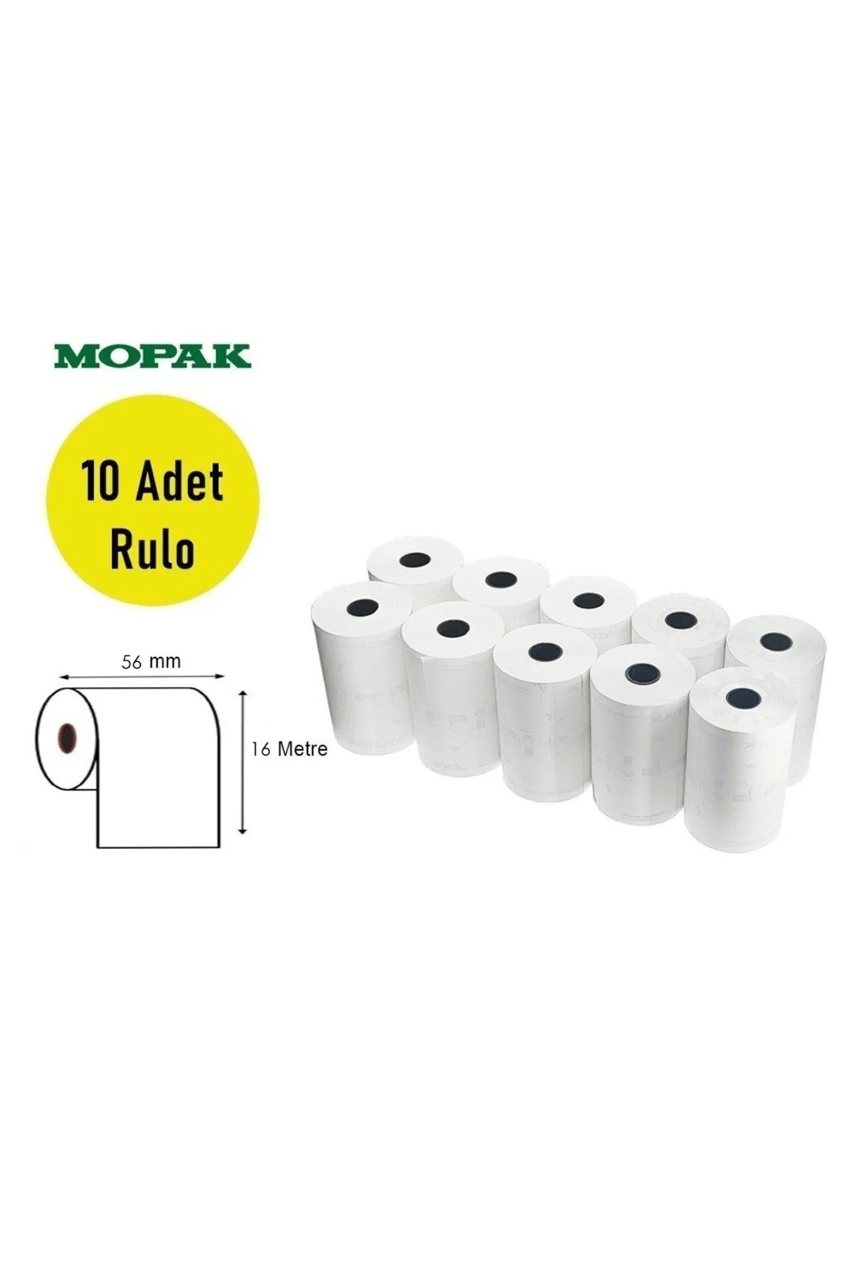 Mopak 56 mm x 16 mt Termal Pos Yazarkasa Kağıdı 10'lu