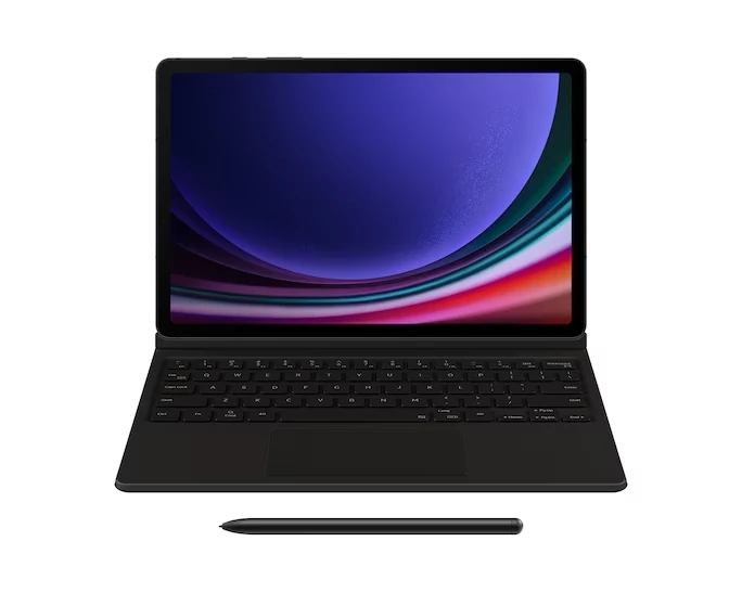 Galaxy Tab S9 / S9 FE Mousepadli Klavyeli Kapaklı Kılıf - Siyah