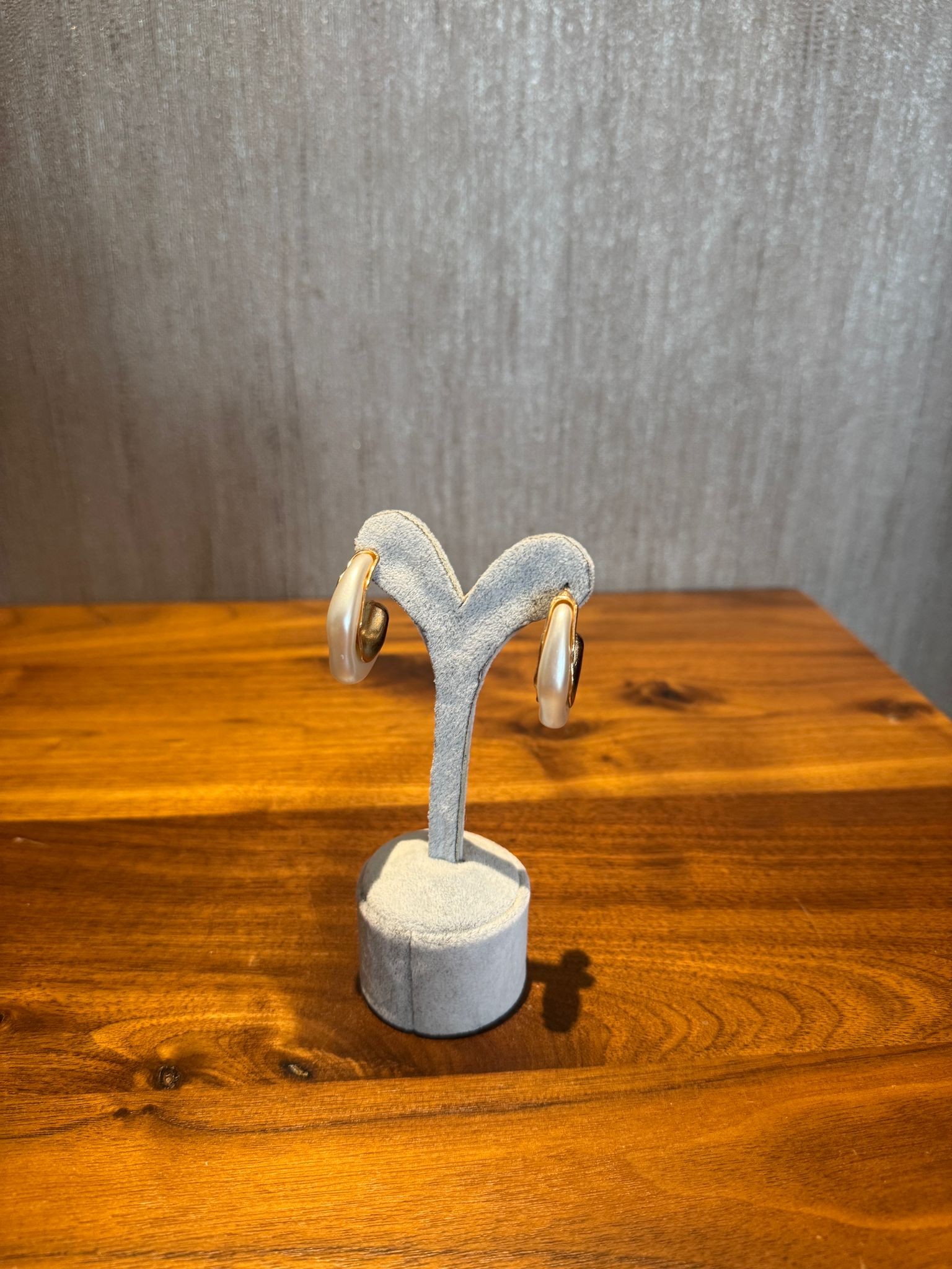 İnci Detaylı Gold Halka Küpe
