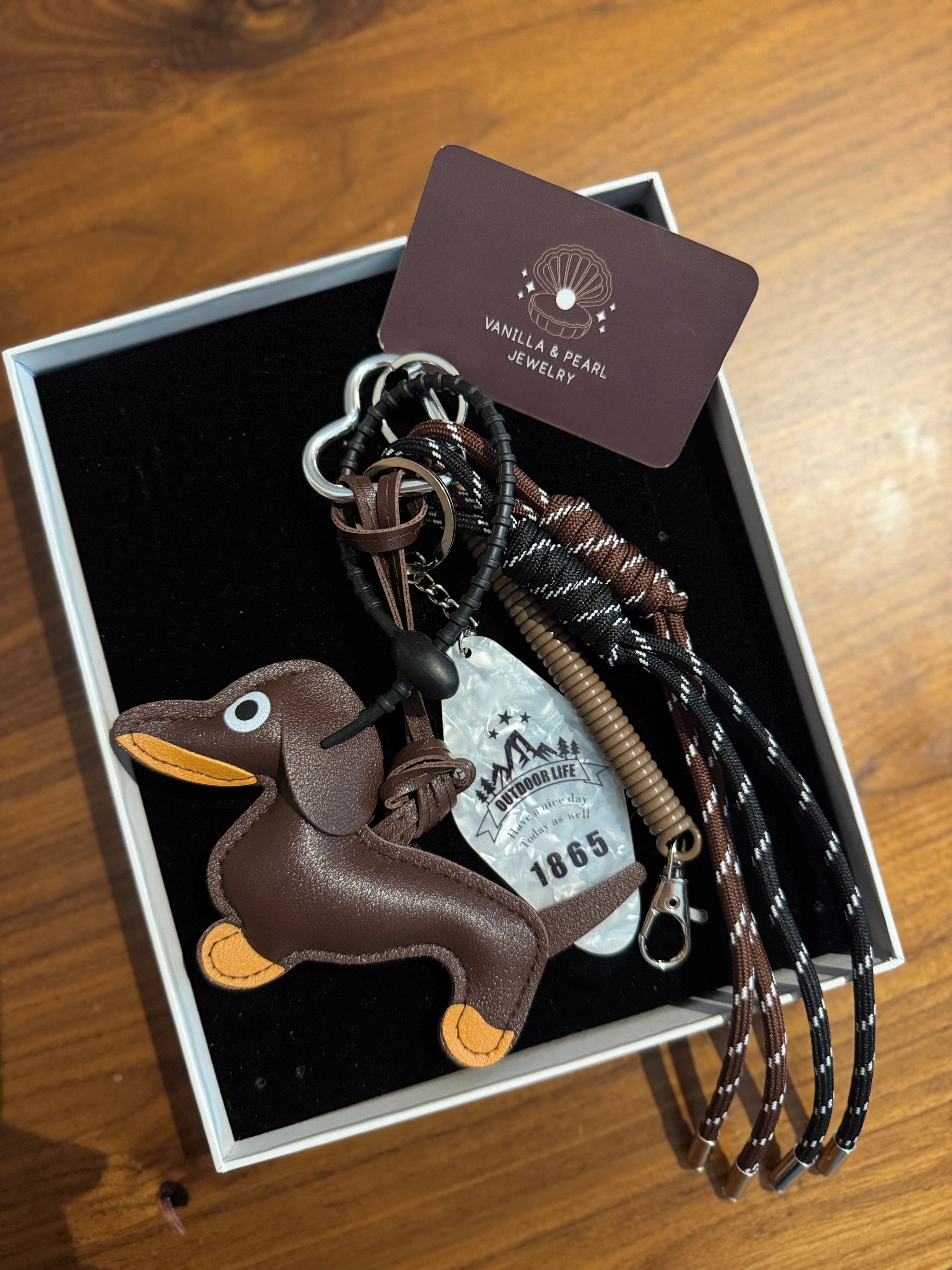 Köpek Detaylı Çanta Charm Seti