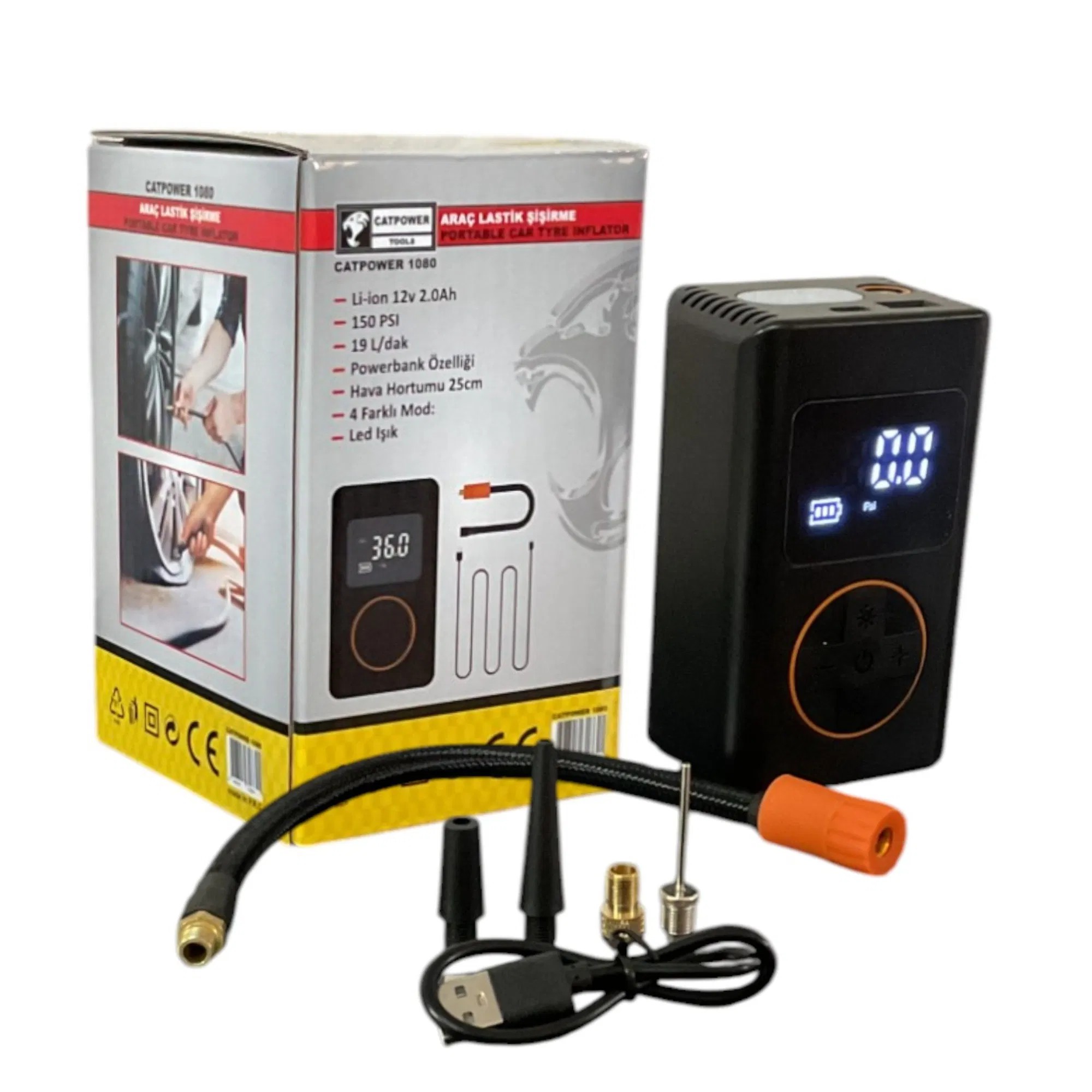 CATPOWER DİJİTAL LASTİK ŞİŞİRME POMPASI CAT1080