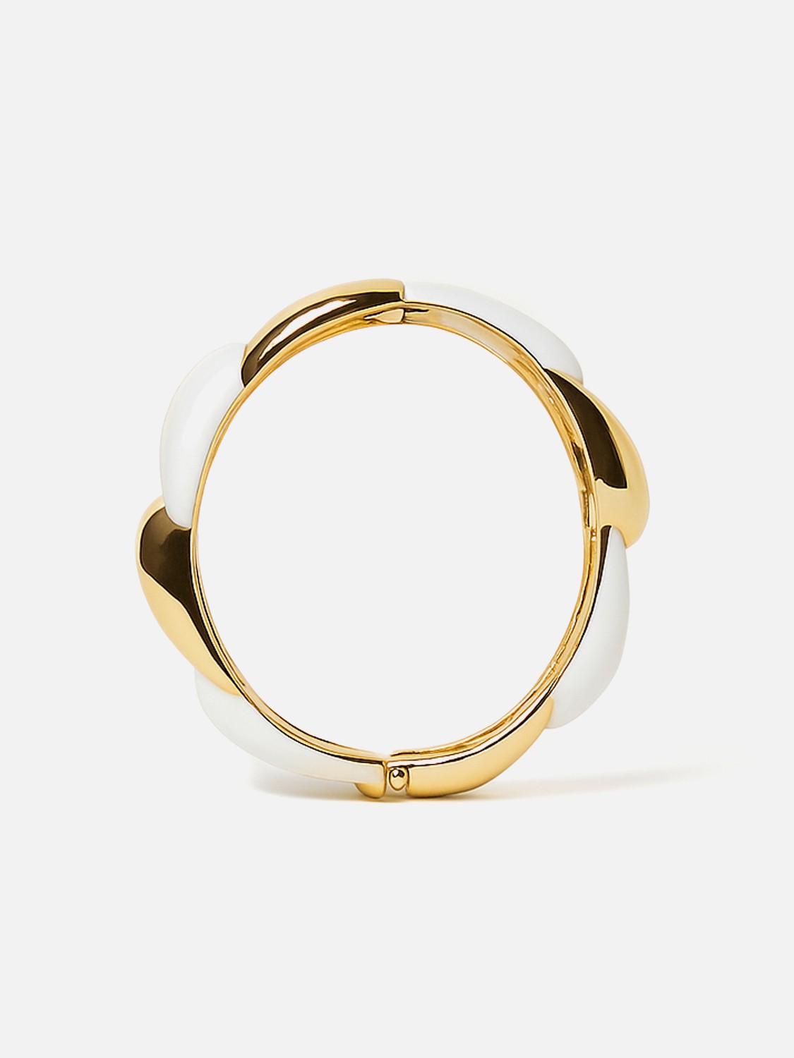 Beyaz Gold Kelepçe Bileklik BL06