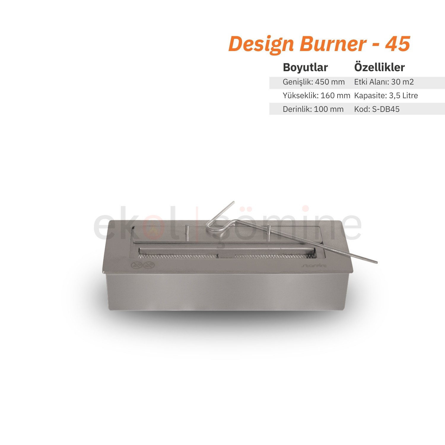 Design Burner Etanollü Şömine