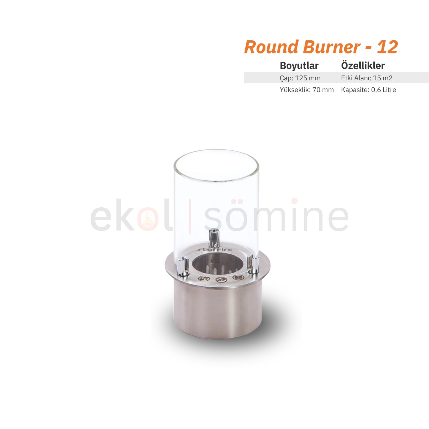 Round Burner Etanollü Şömine