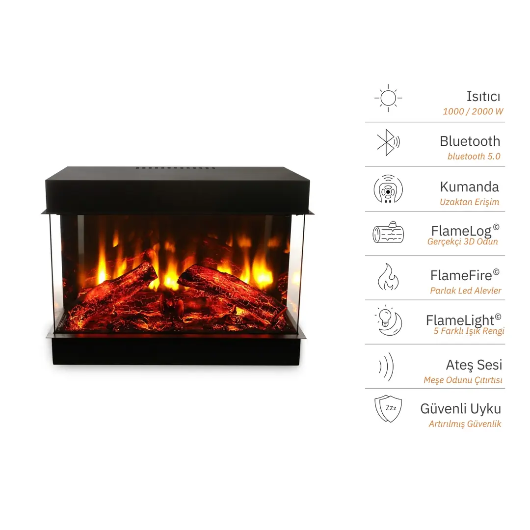 こりんページ Flame Line Coza 3D Elektrikli Şömine | Ekol Şömine
