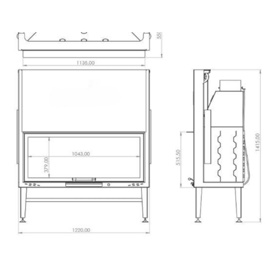 120 cm Düz Asansörlü hazne